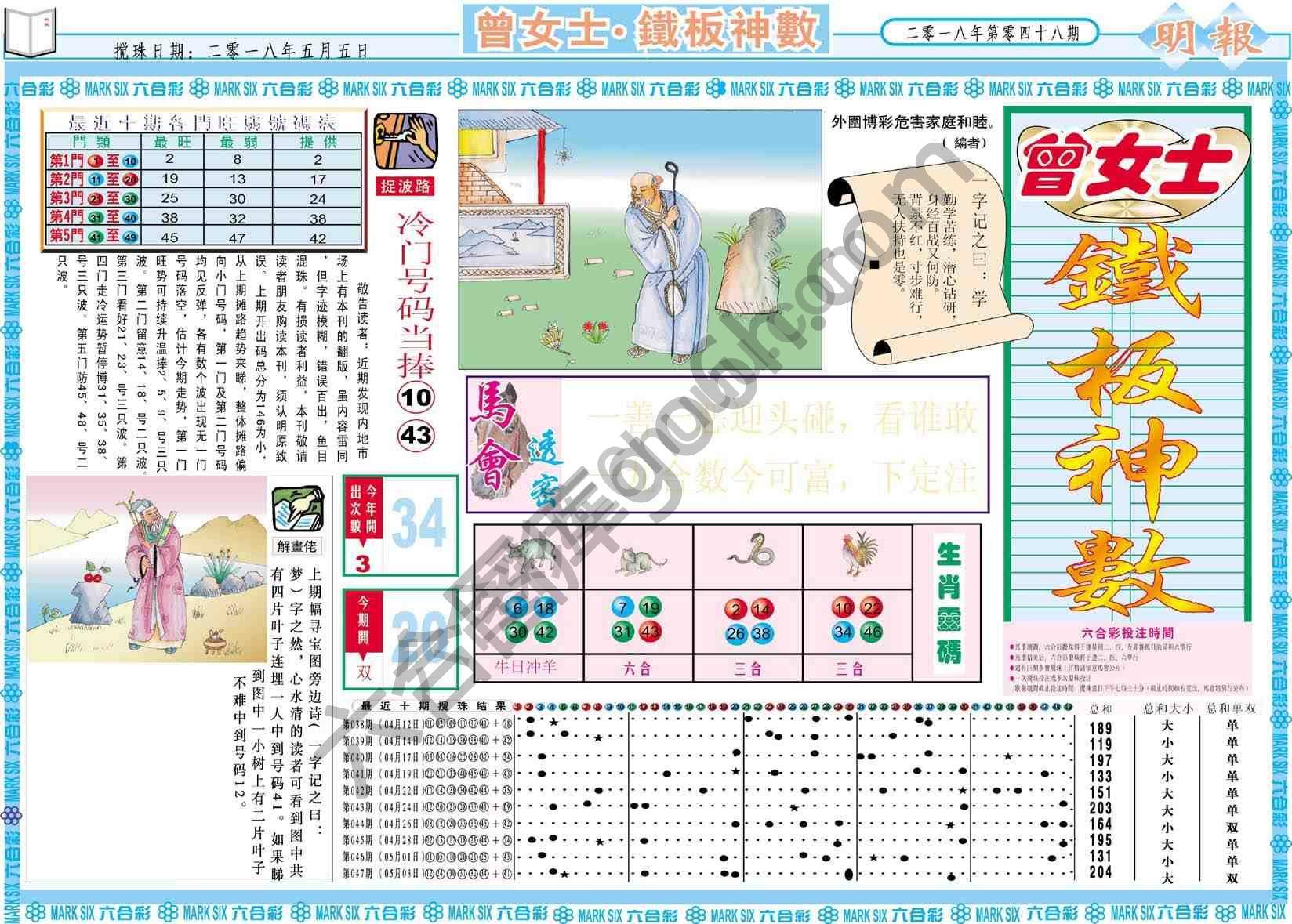 曾女士铁板神数