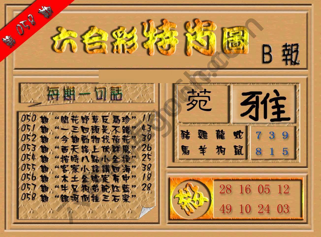 六合彩特肖图