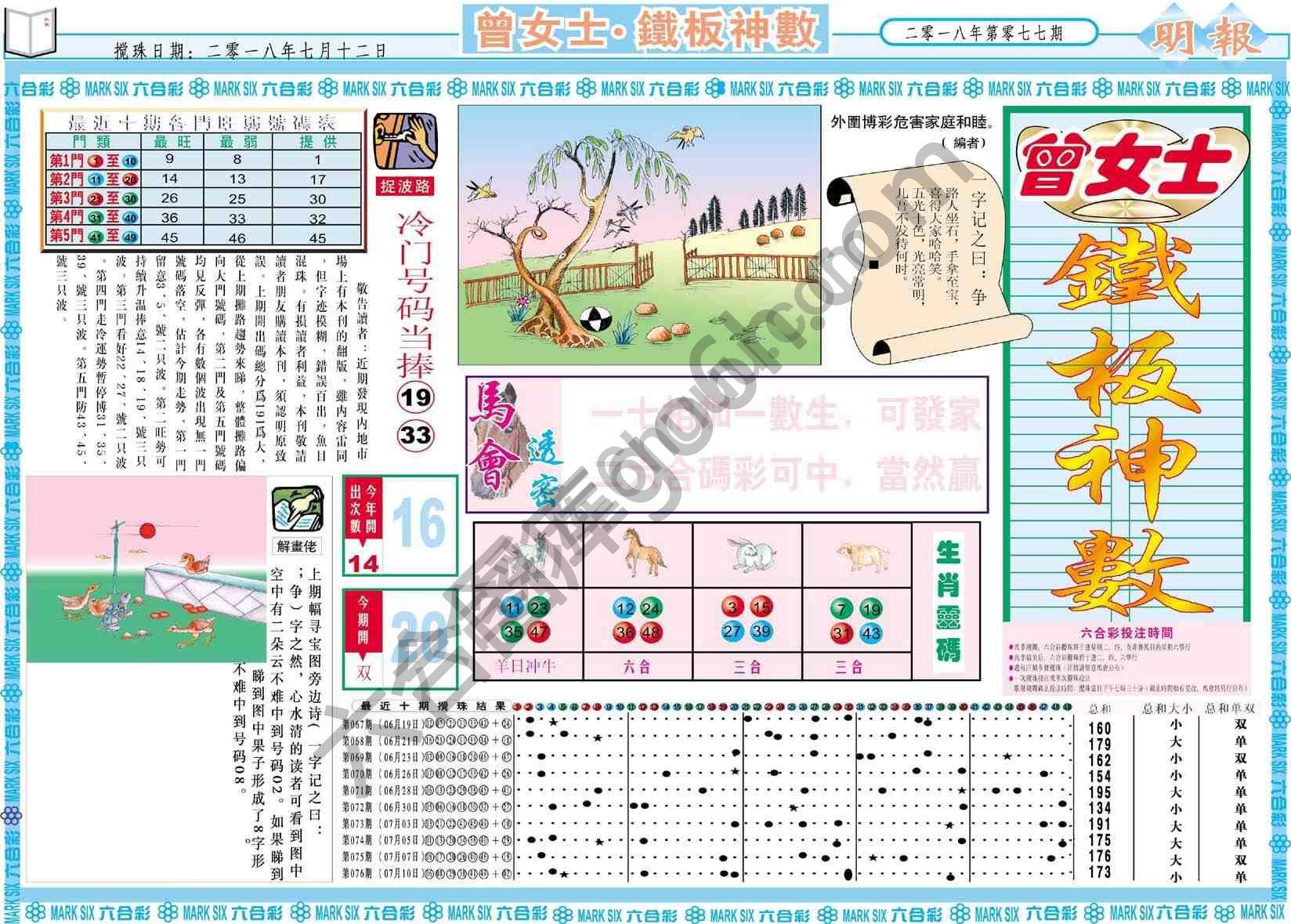 曾女士铁板神数