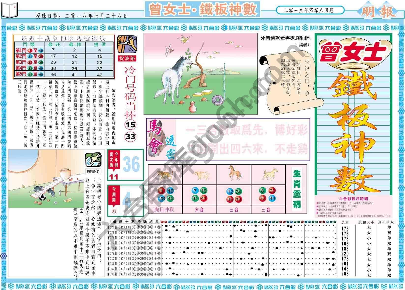 曾女士铁板神数