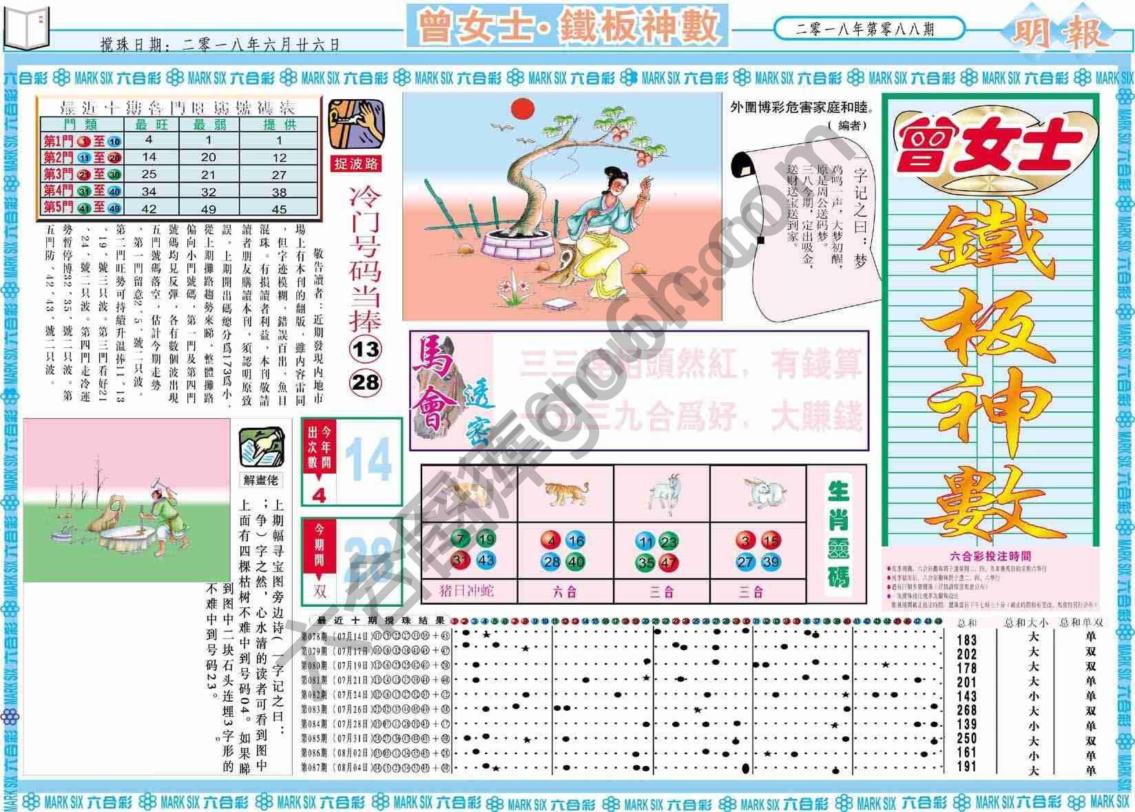 曾女士铁板神数