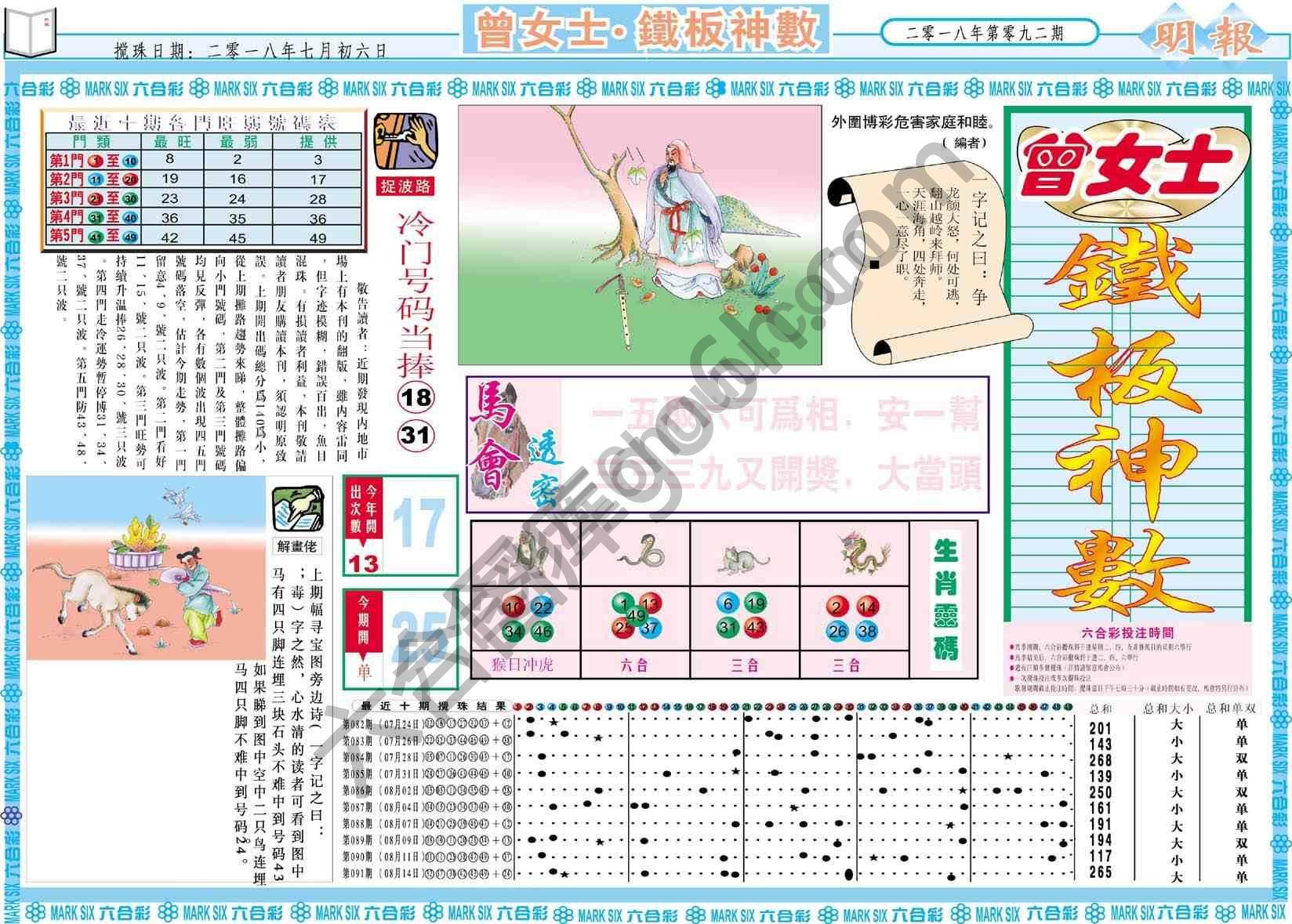 曾女士铁板神数