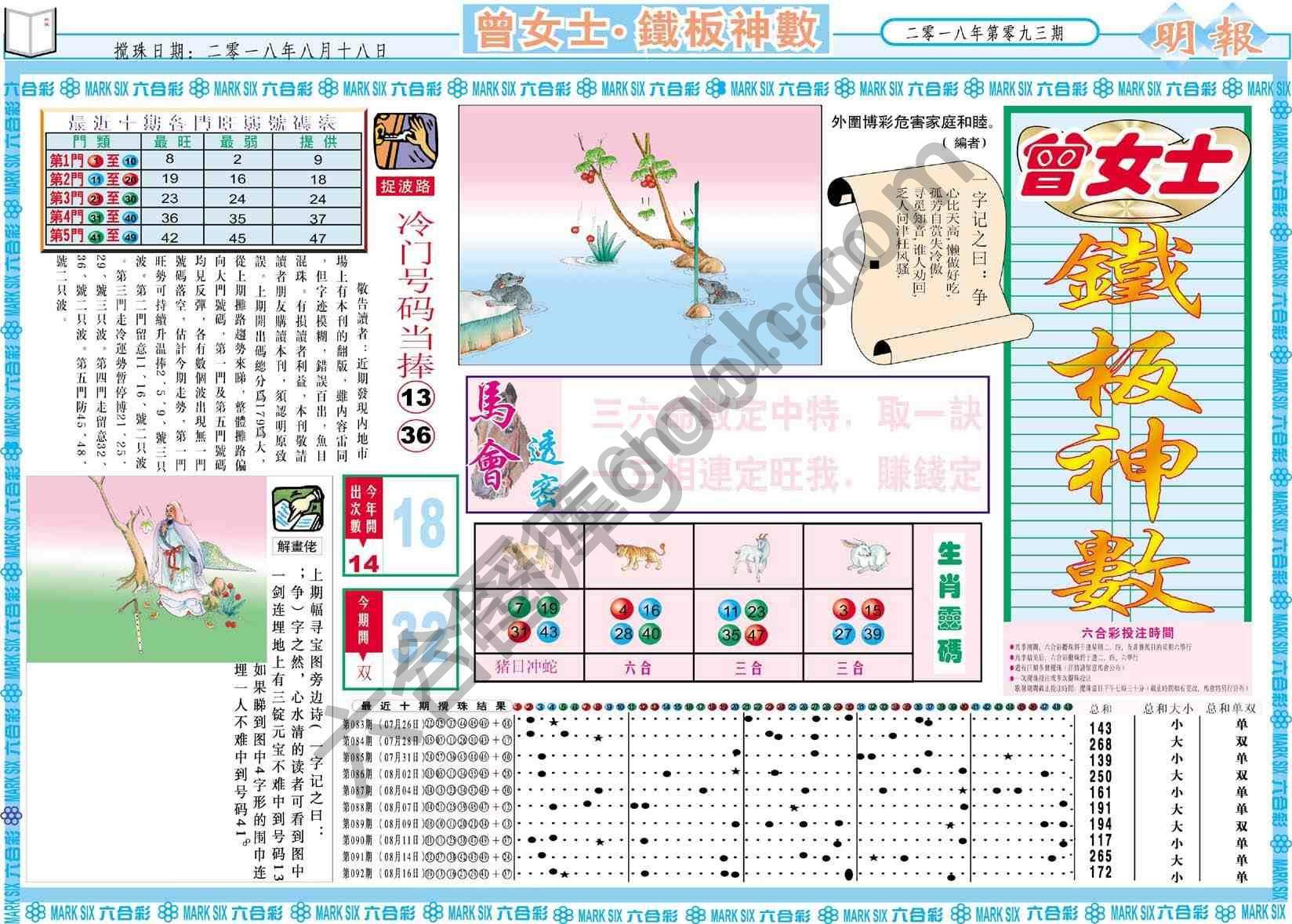 曾女士铁板神数