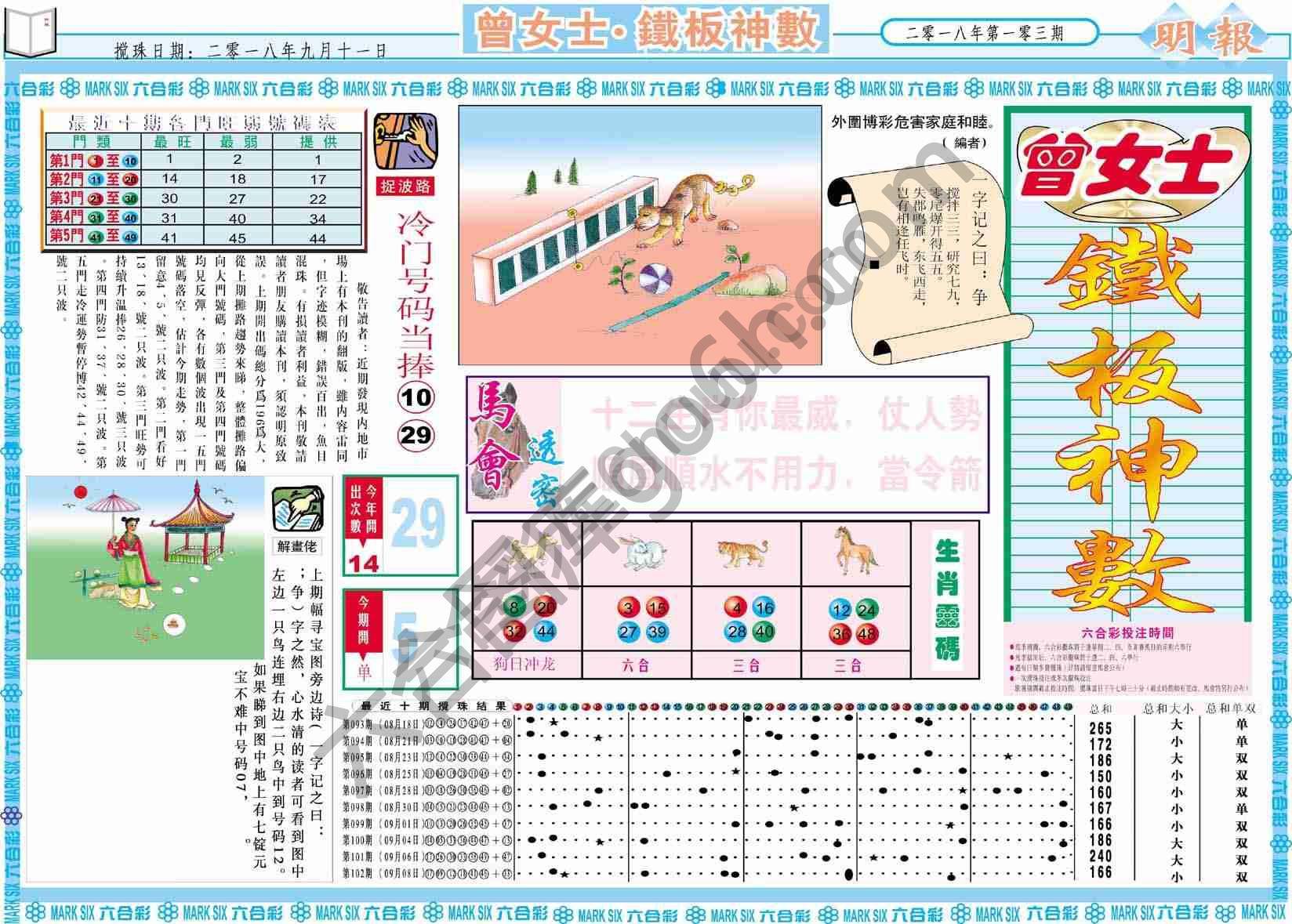 曾女士铁板神数