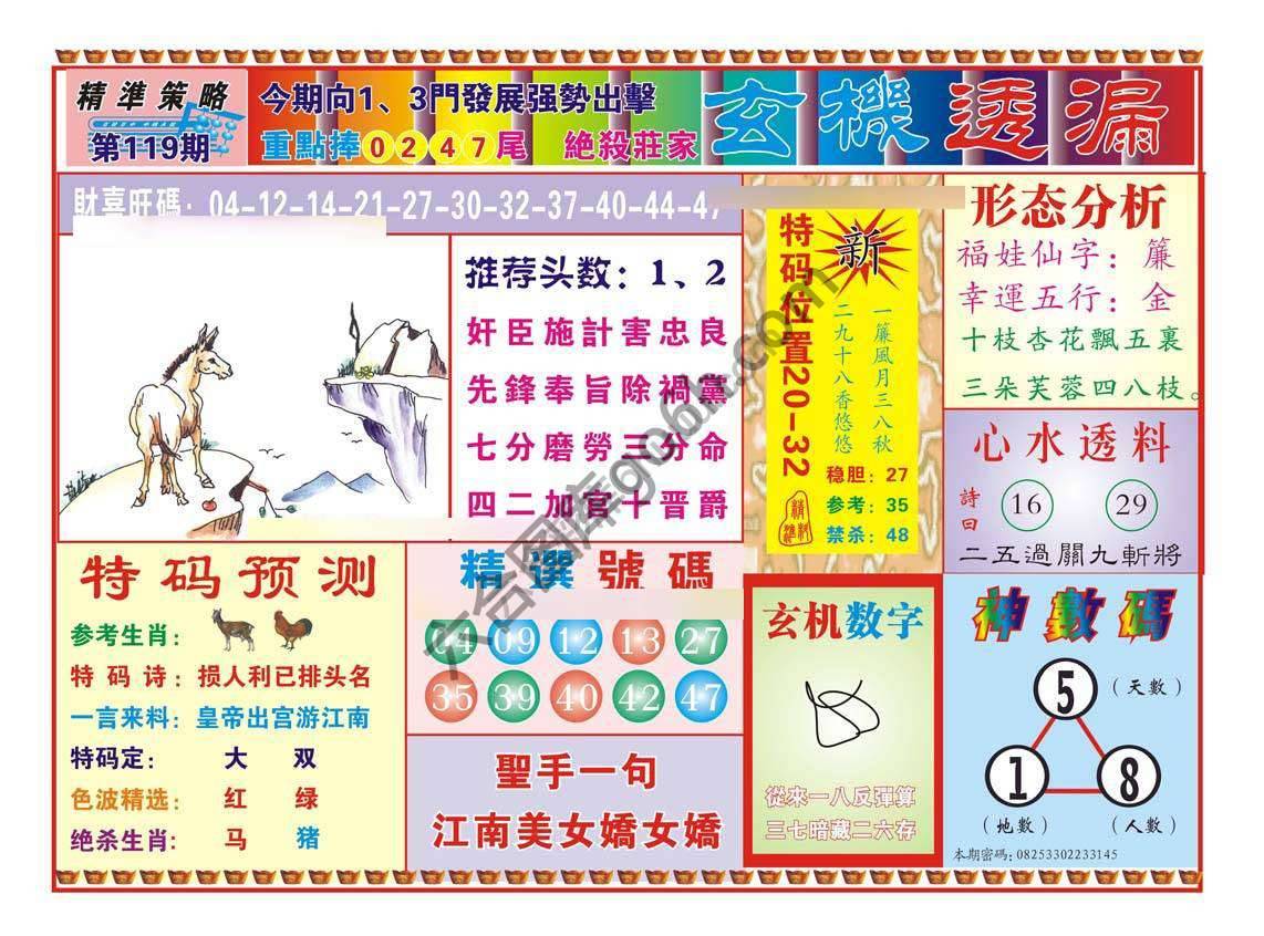 玄机透漏