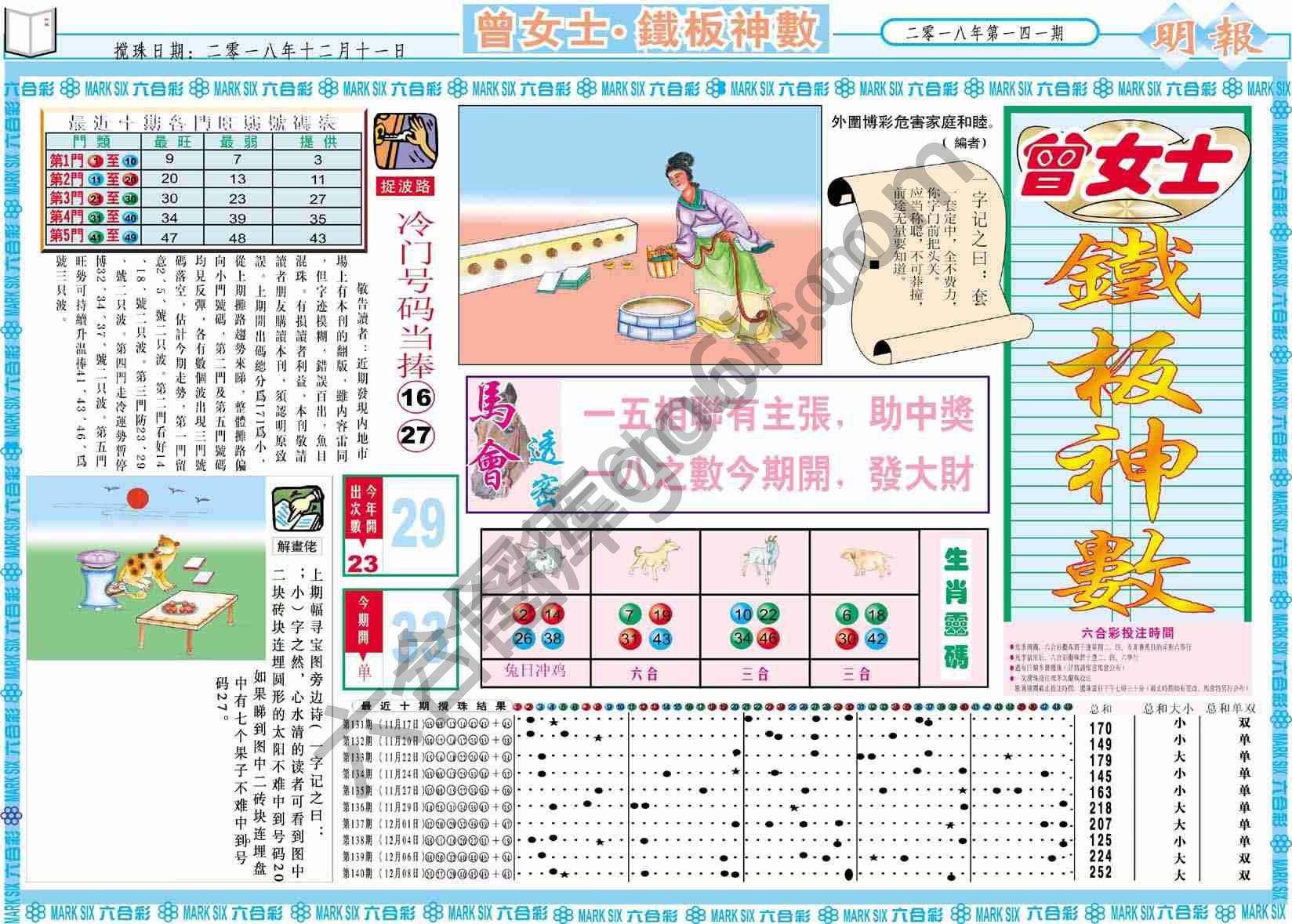 曾女士铁板神数