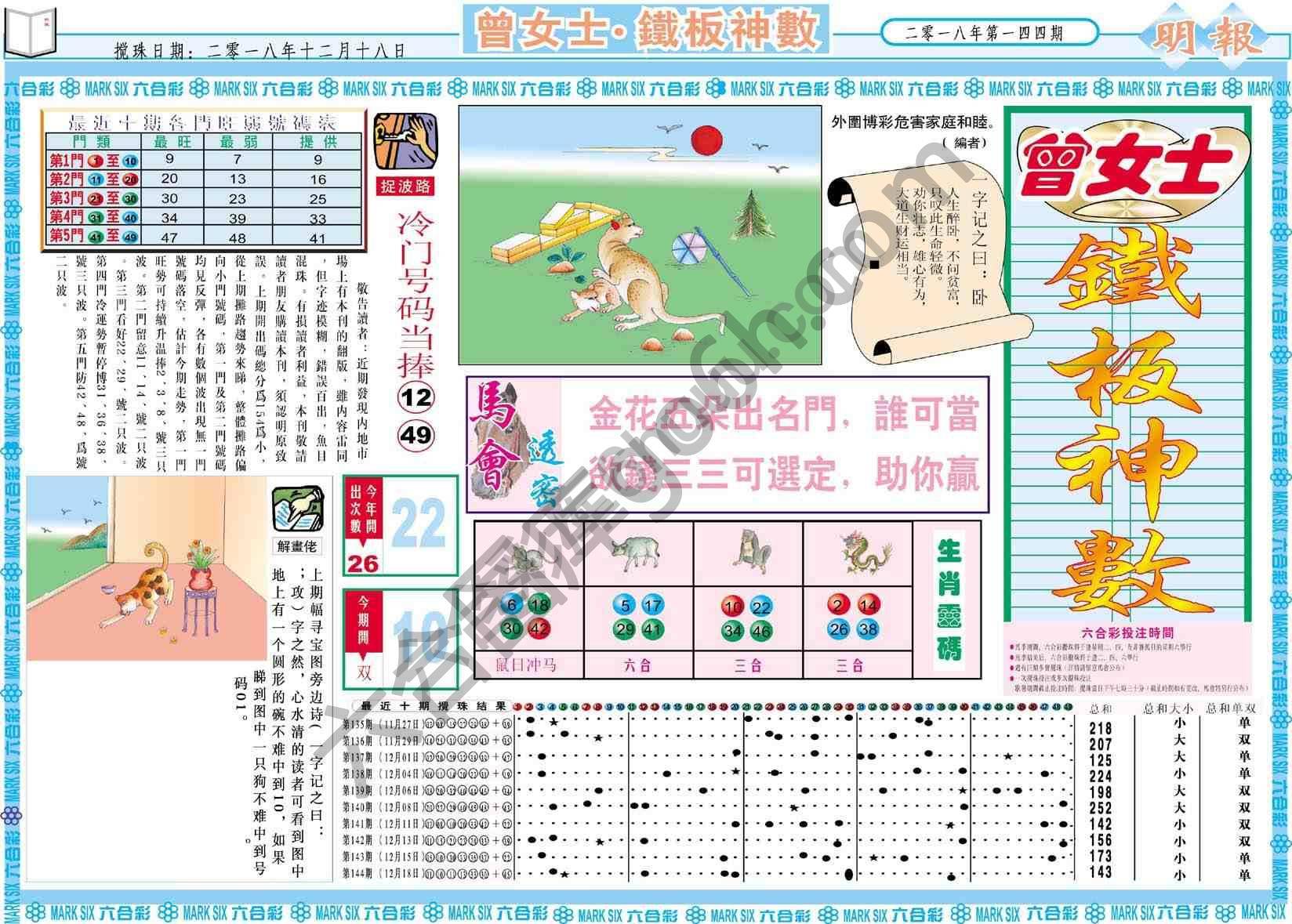 曾女士铁板神数