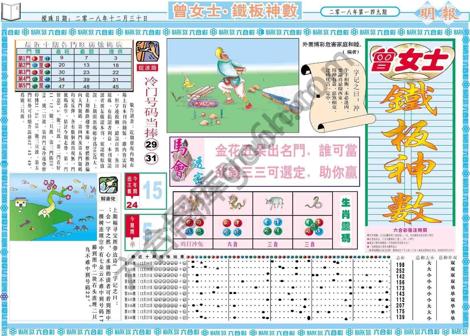 曾女士铁板神数