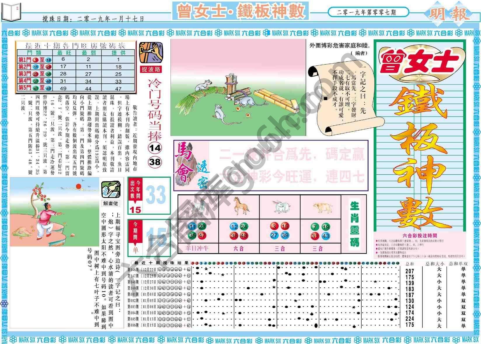 曾女士铁板神数