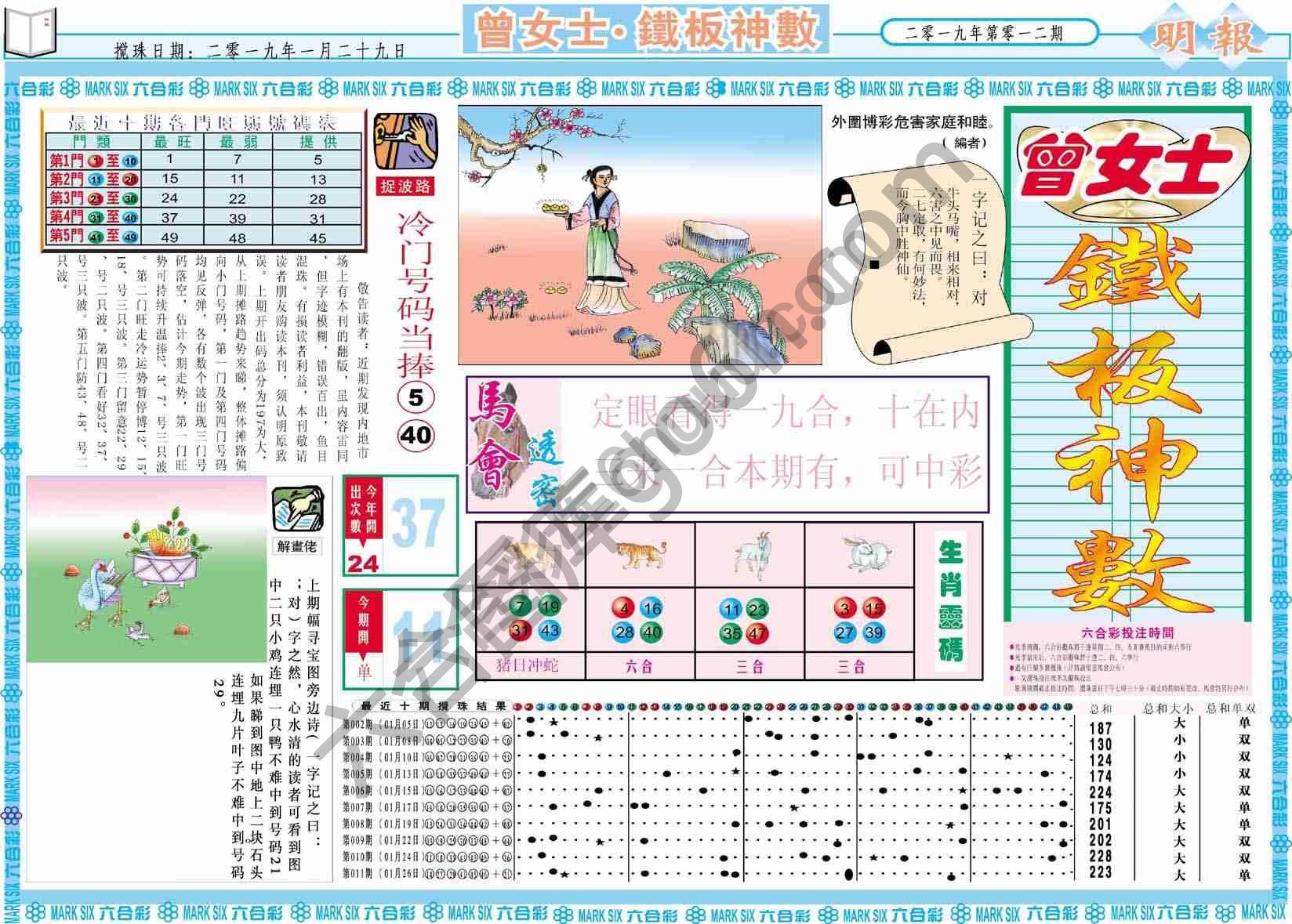 曾女士铁板神数