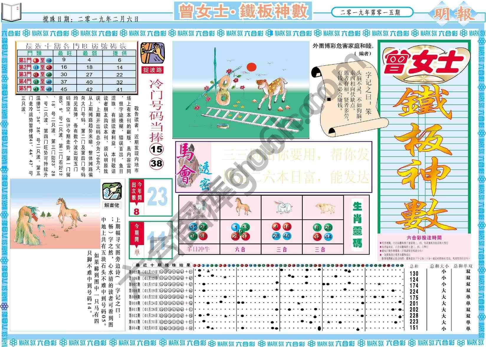 曾女士铁板神数