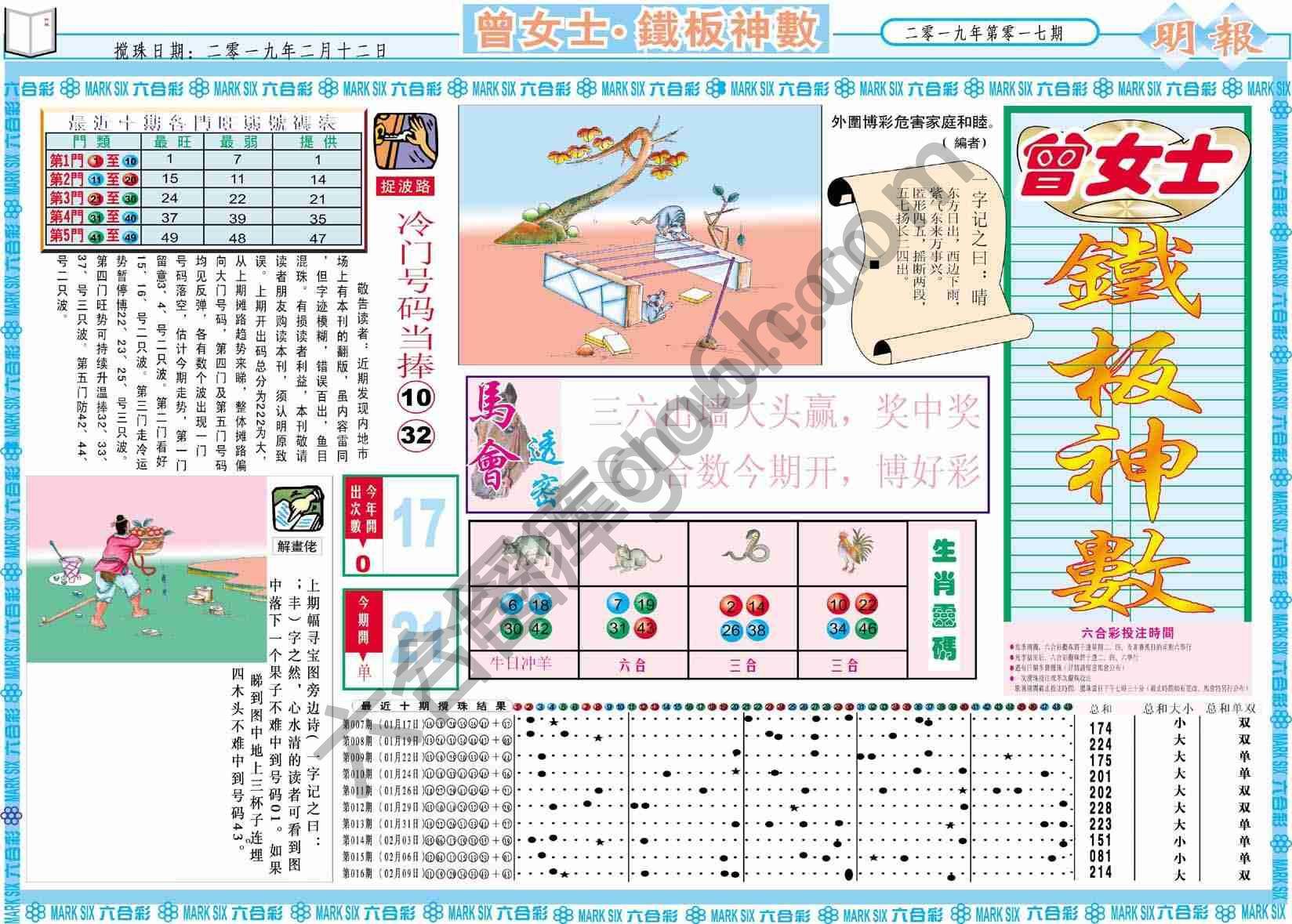曾女士铁板神数