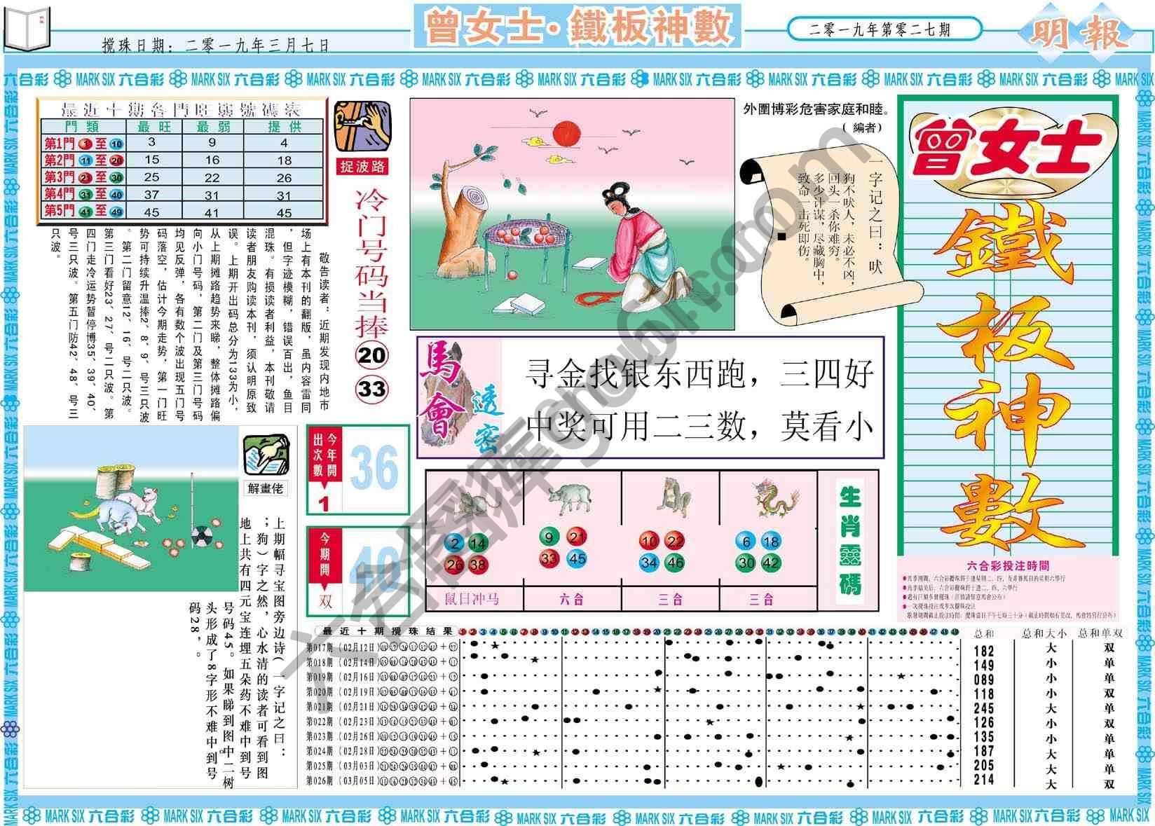 曾女士铁板神数