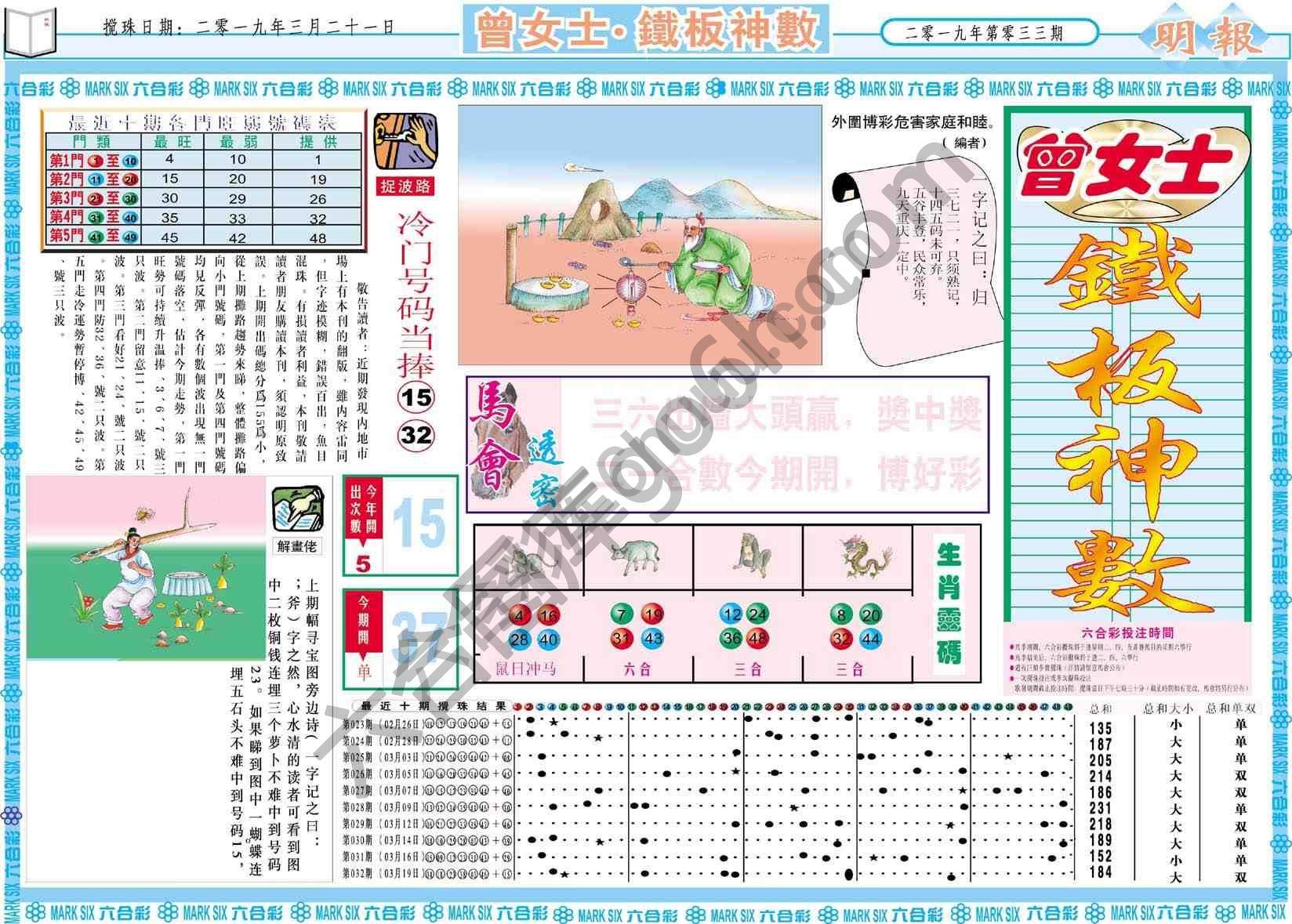 曾女士铁板神数