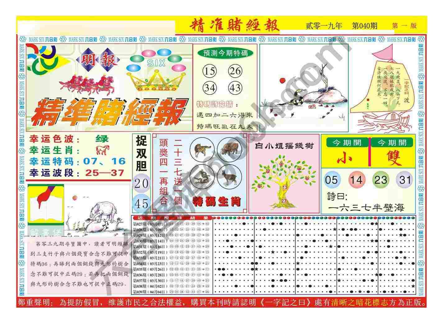 精准赌经报