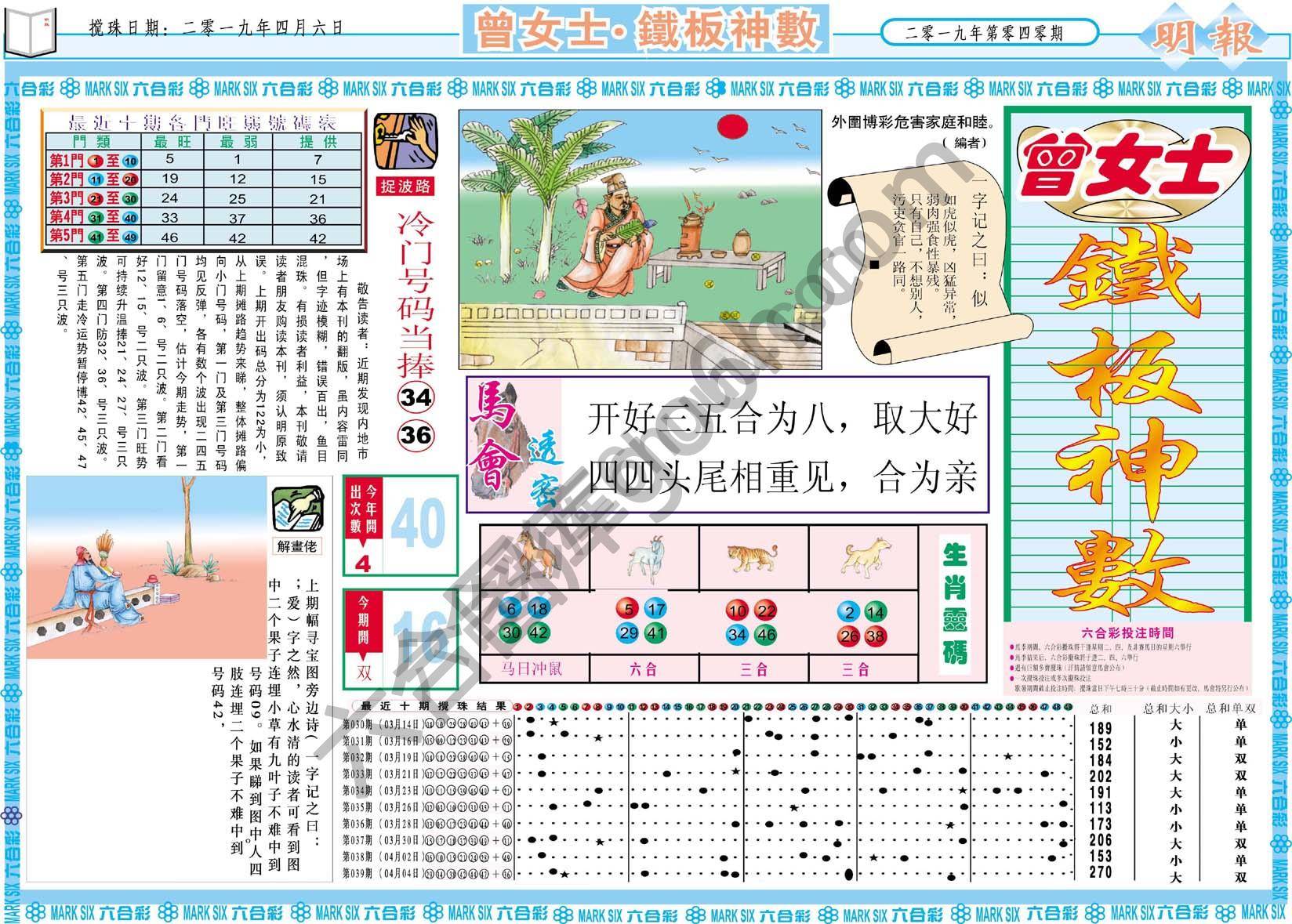 曾女士铁板神数