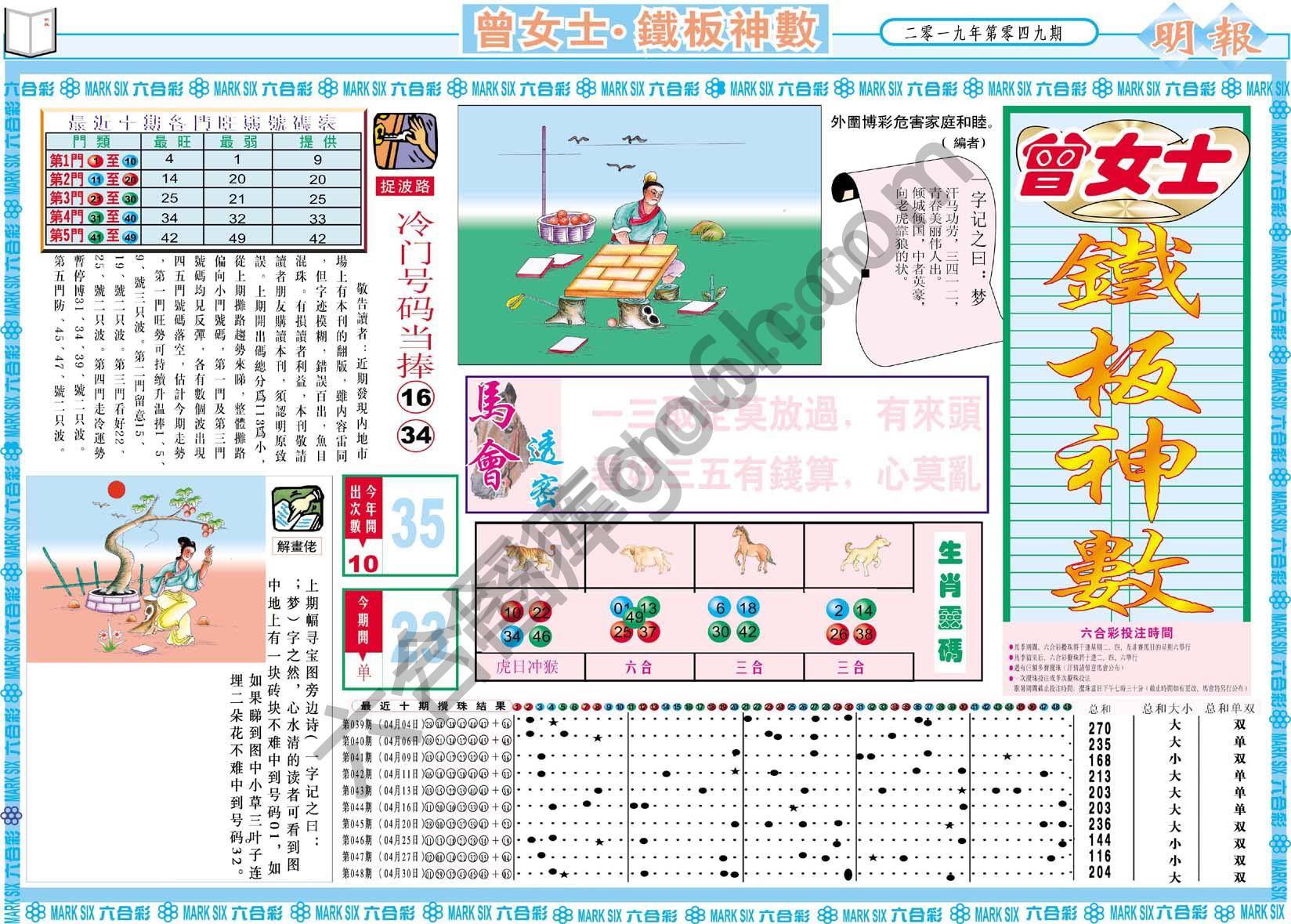 曾女士铁板神数
