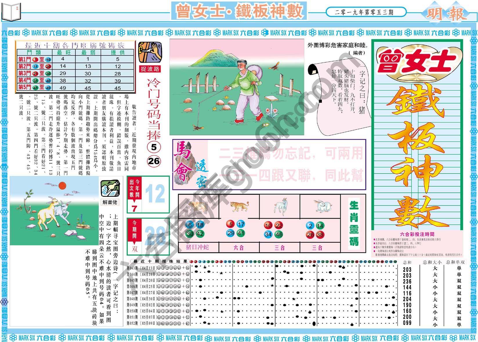 曾女士铁板神数