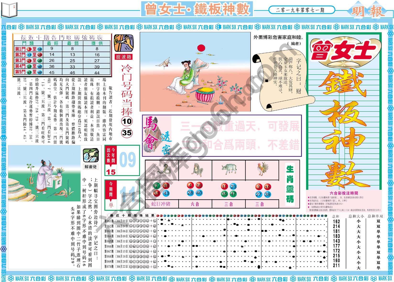 曾女士铁板神数