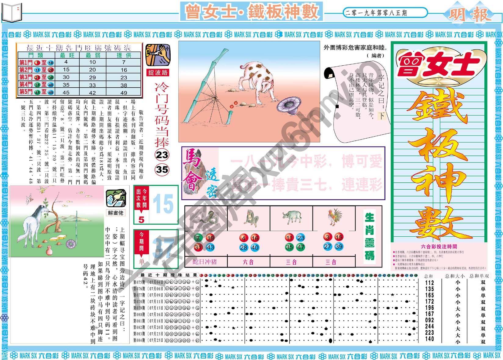 曾女士铁板神数