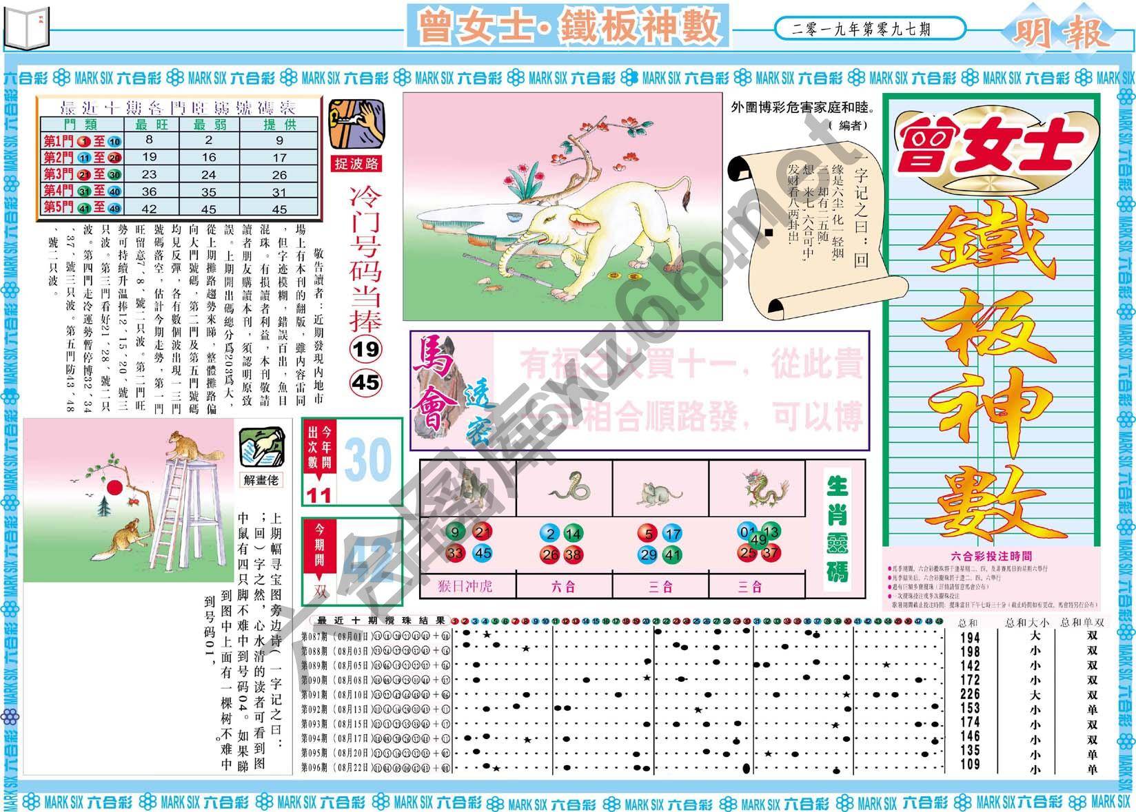曾女士铁板神数