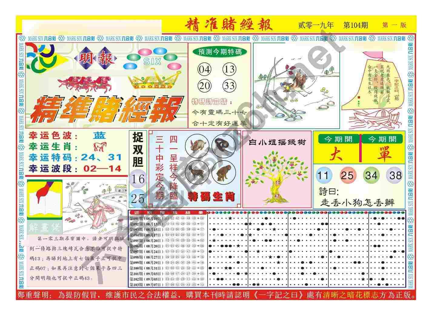 精准赌经报