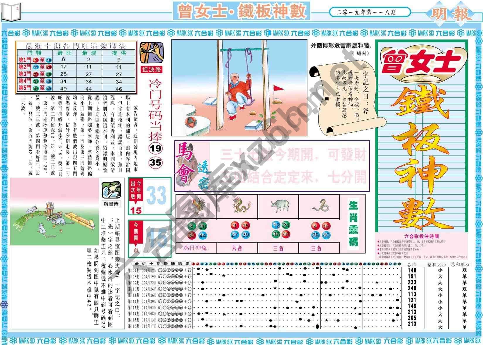 曾女士铁板神数