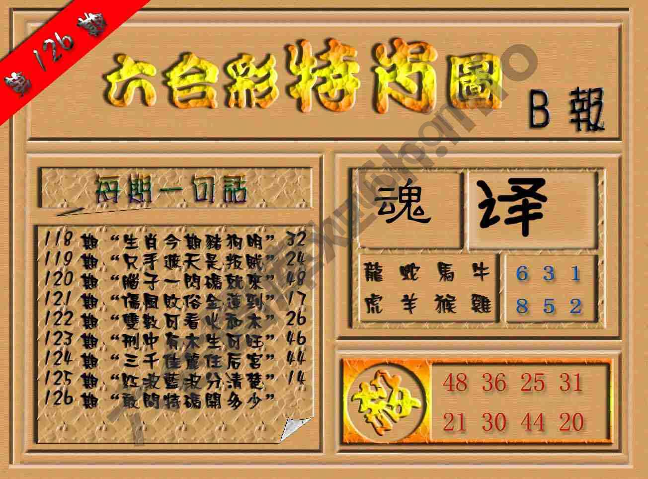 六合彩特肖图