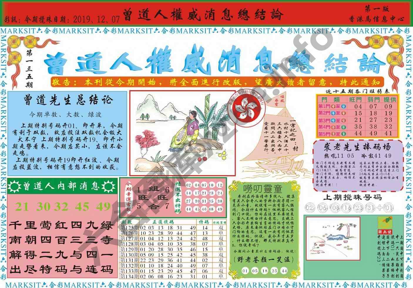 曾道人权威消息