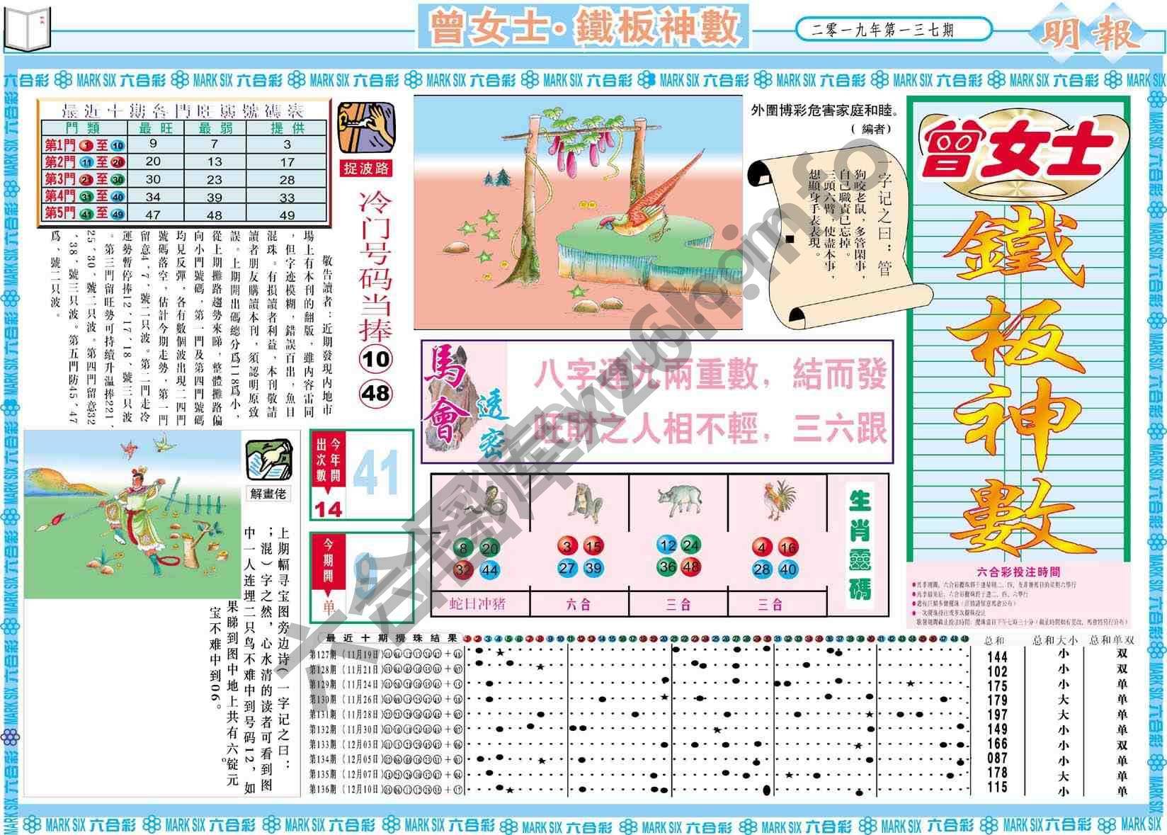 曾女士铁板神数