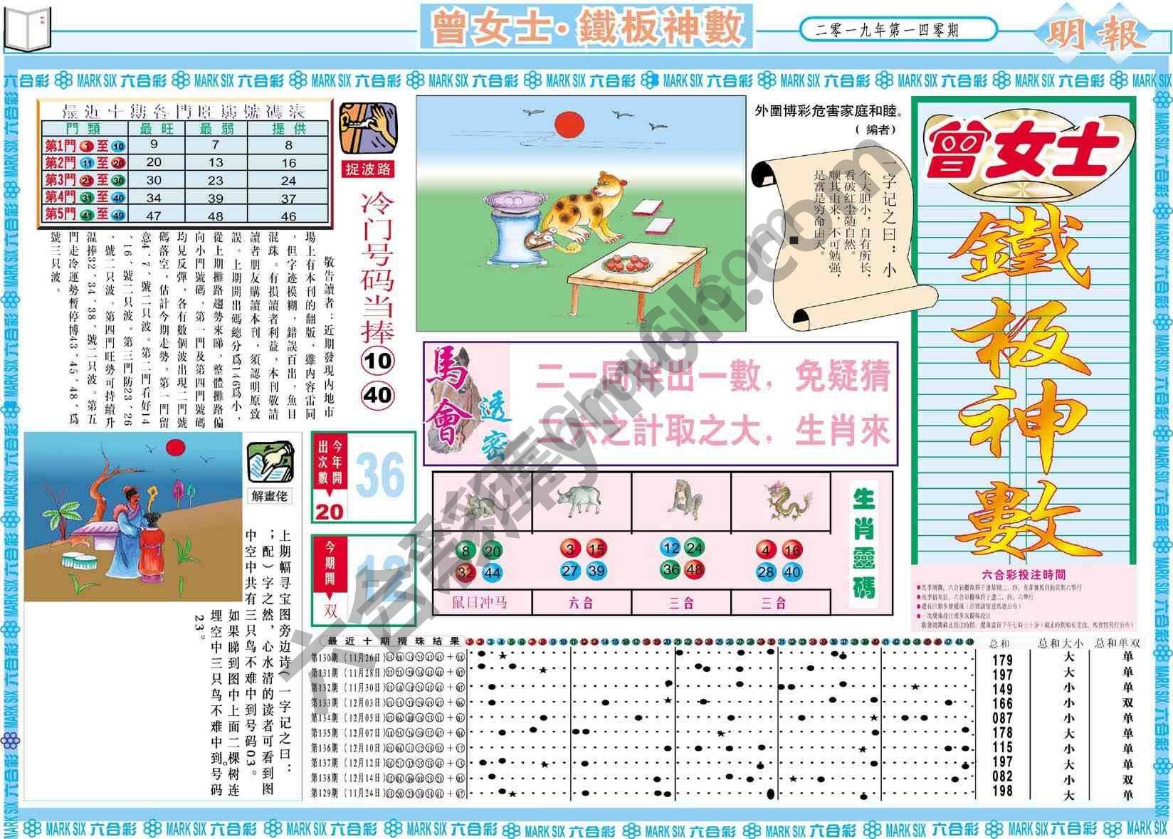 曾女士铁板神数