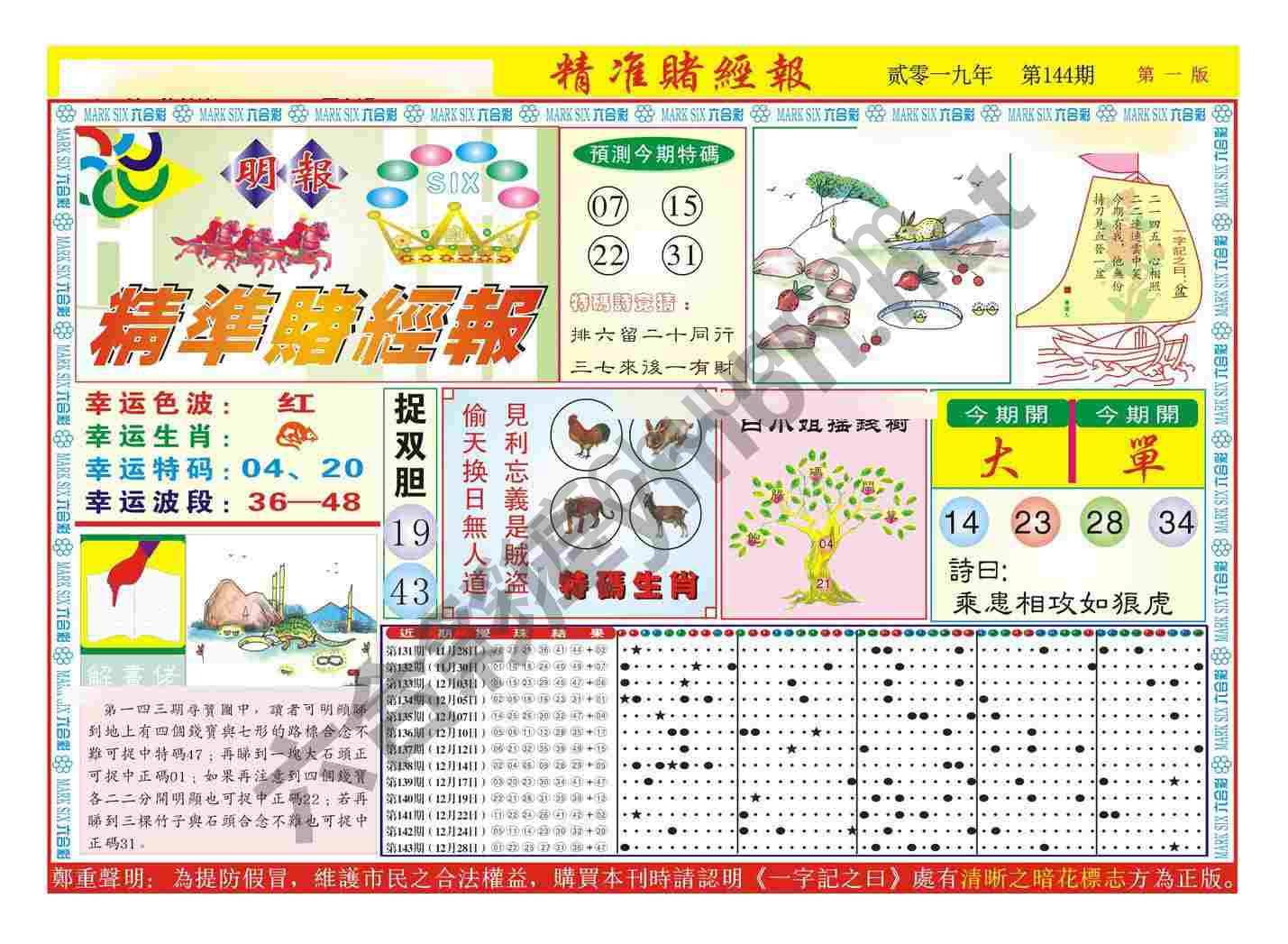 精准赌经报