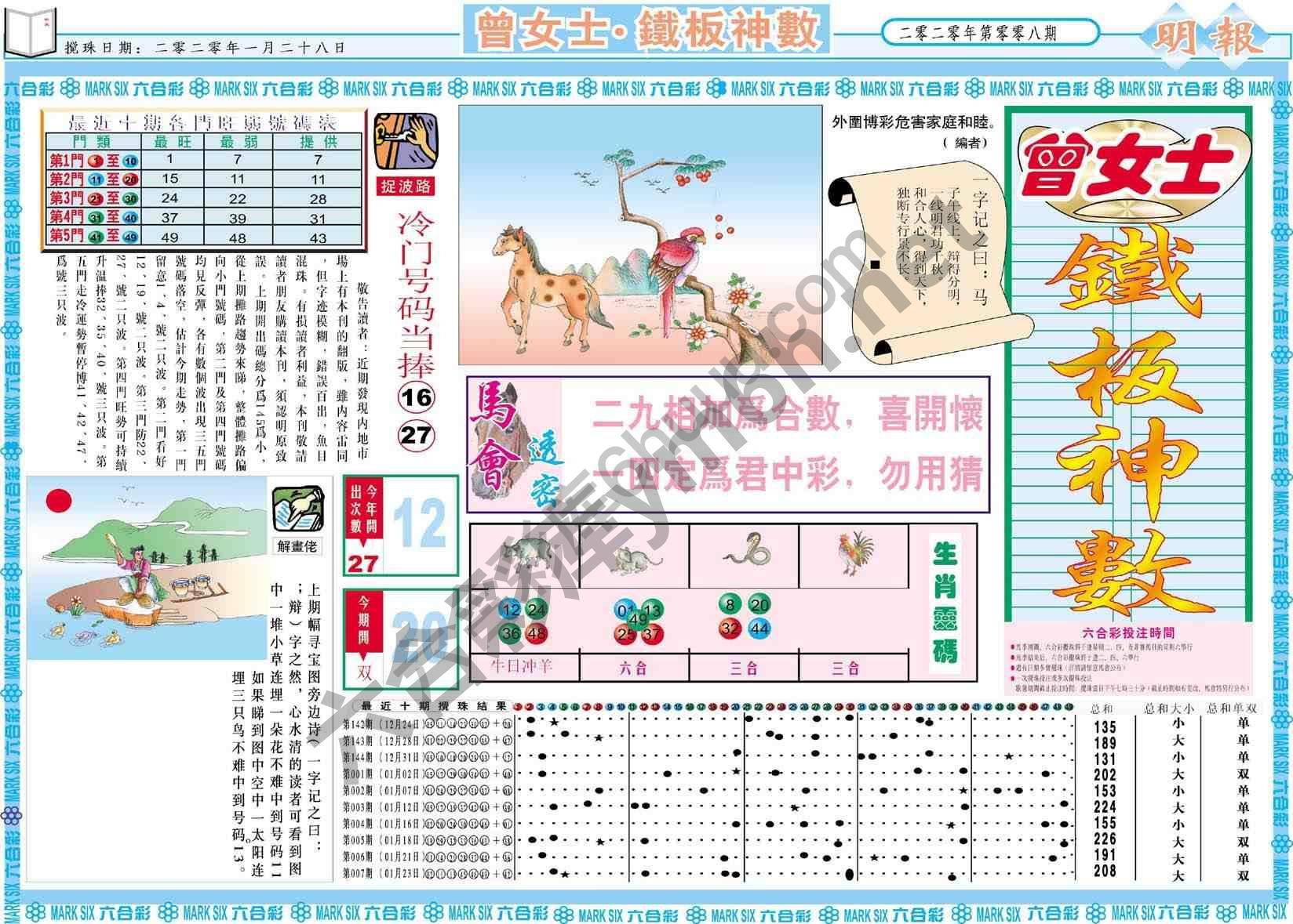 曾女士铁板神数