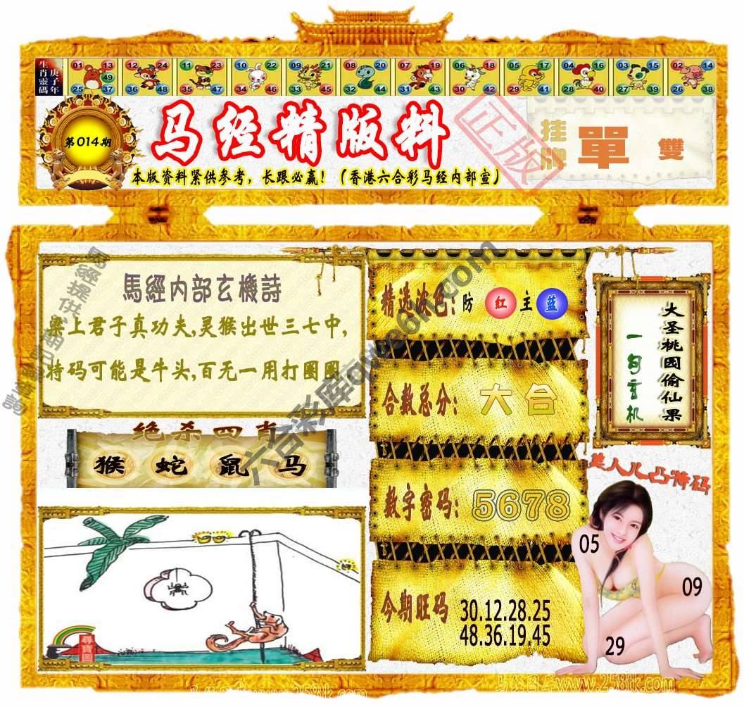 马经精版料