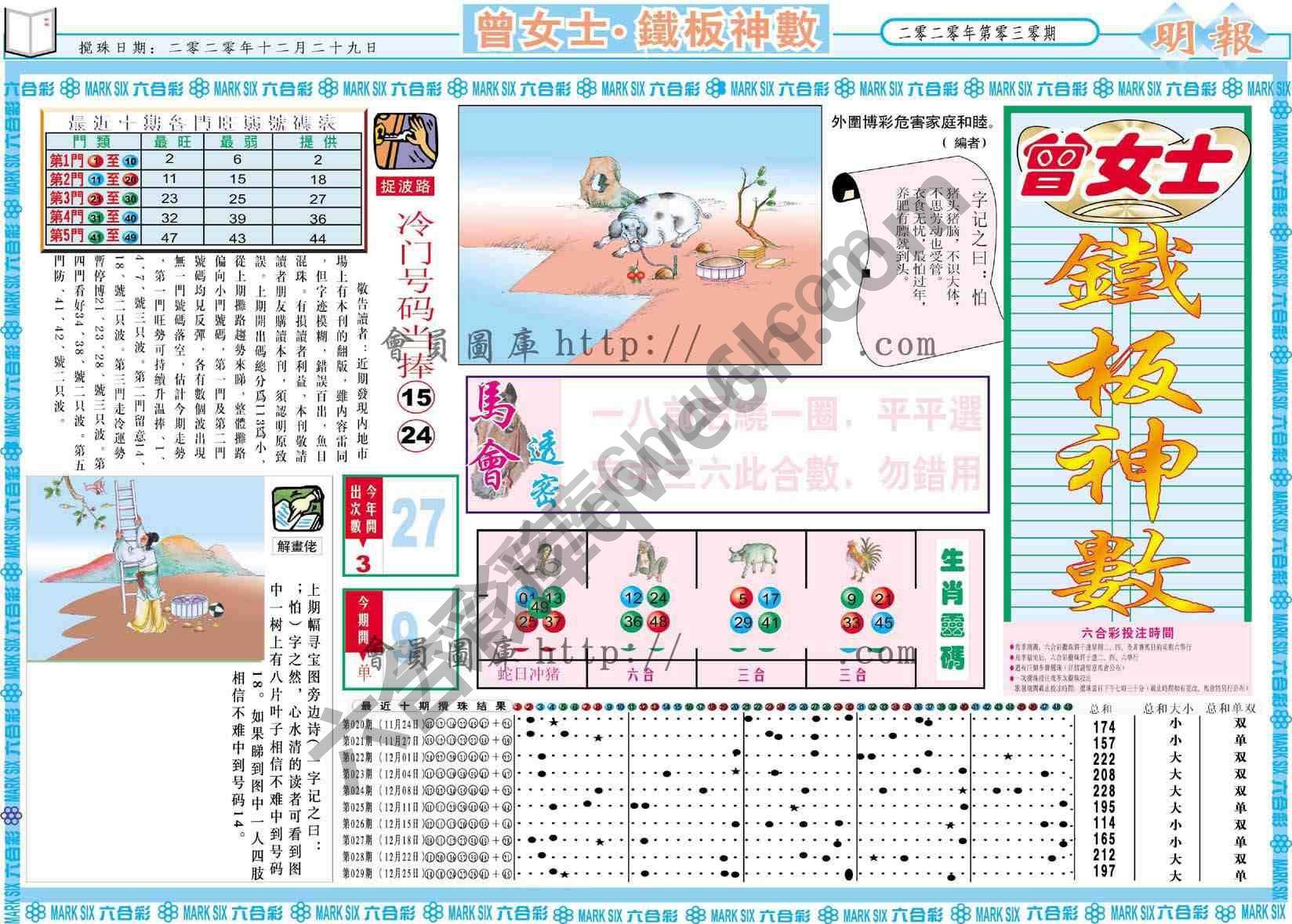 曾女士铁板神数
