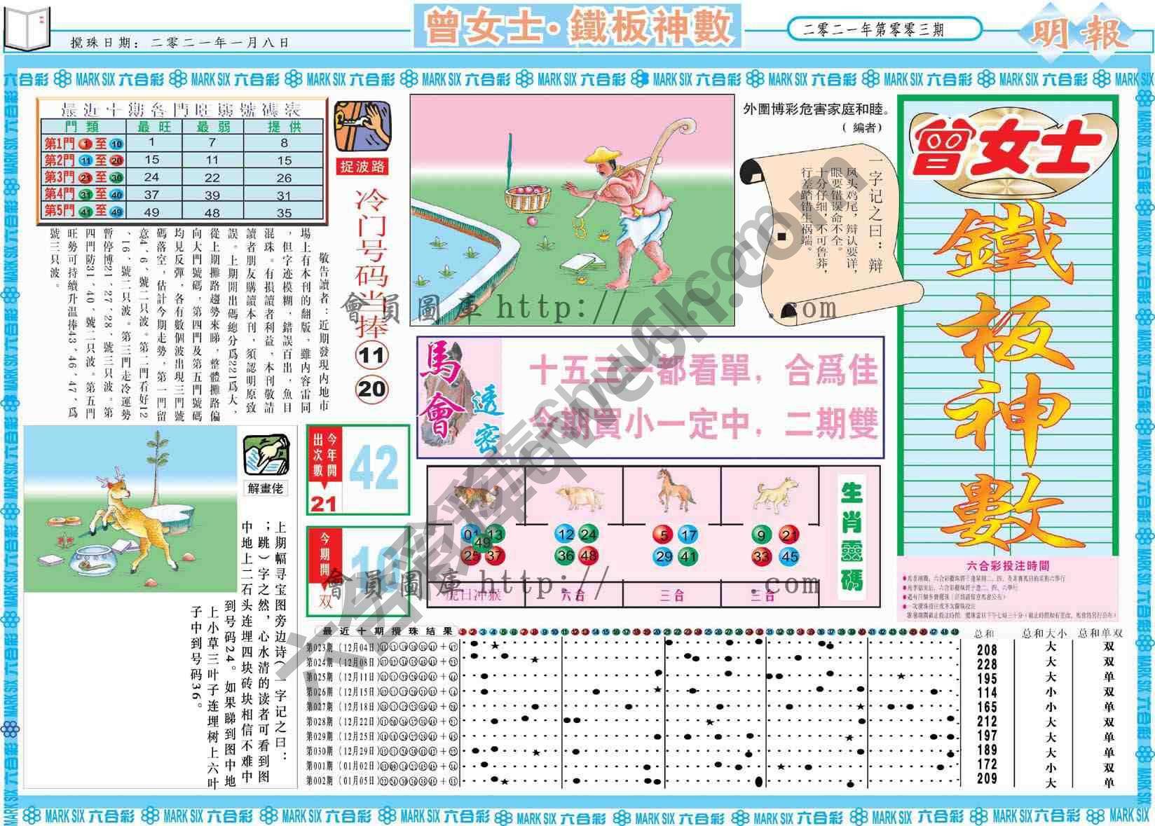 曾女士铁板神数
