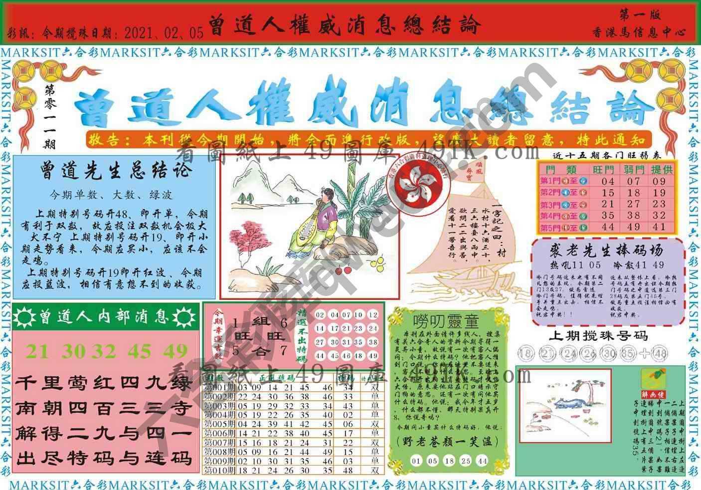 曾道人权威消息