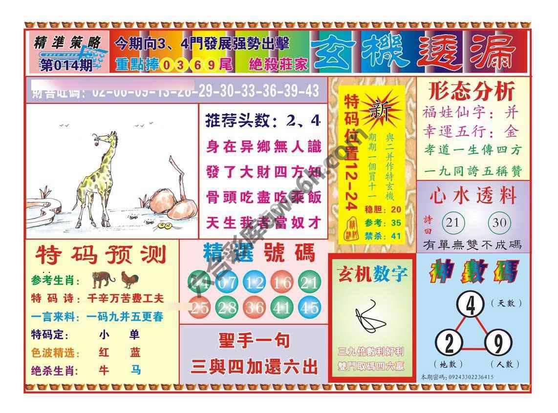 玄机透漏
