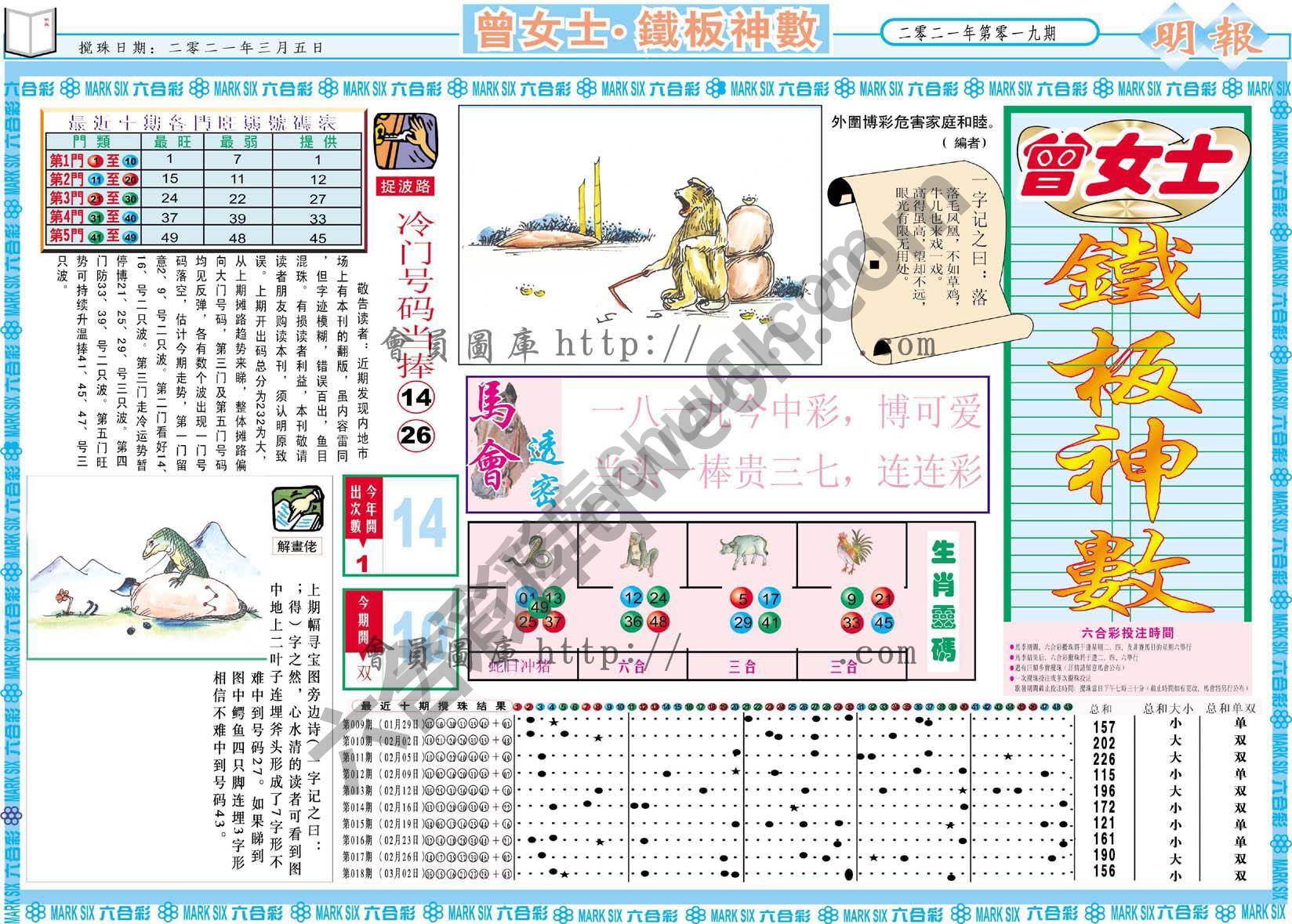 曾女士铁板神数