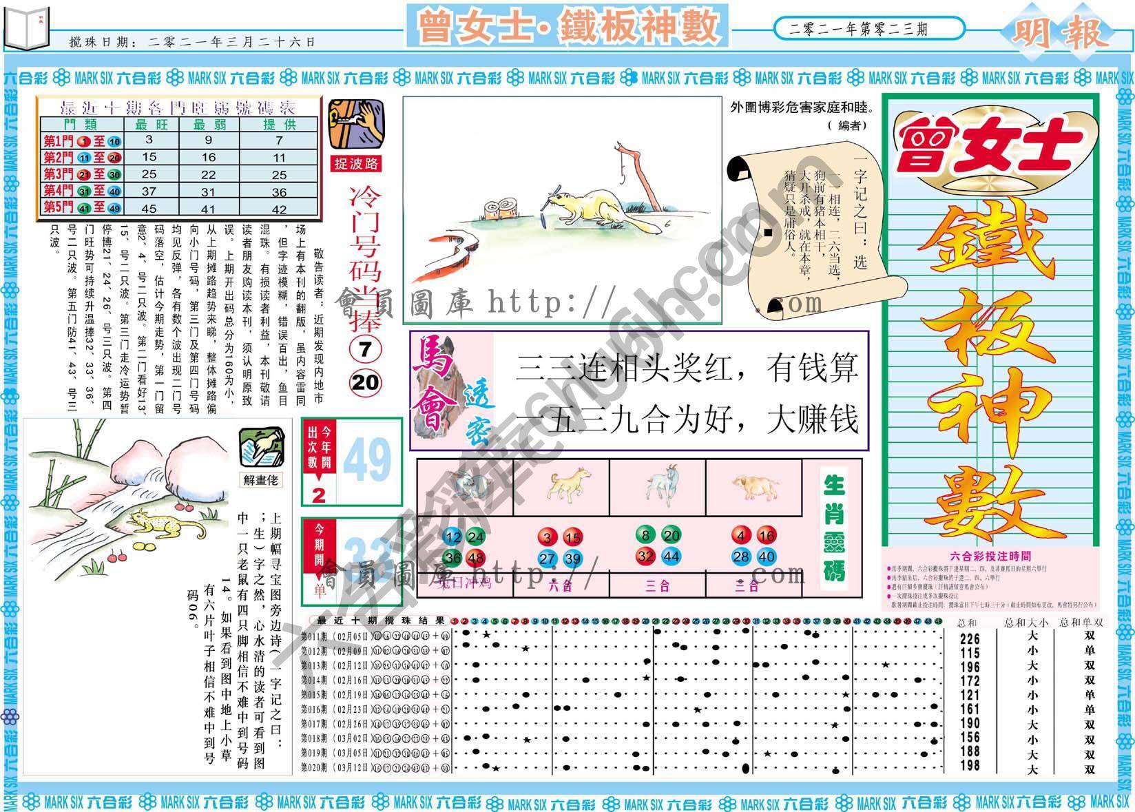 曾女士铁板神数