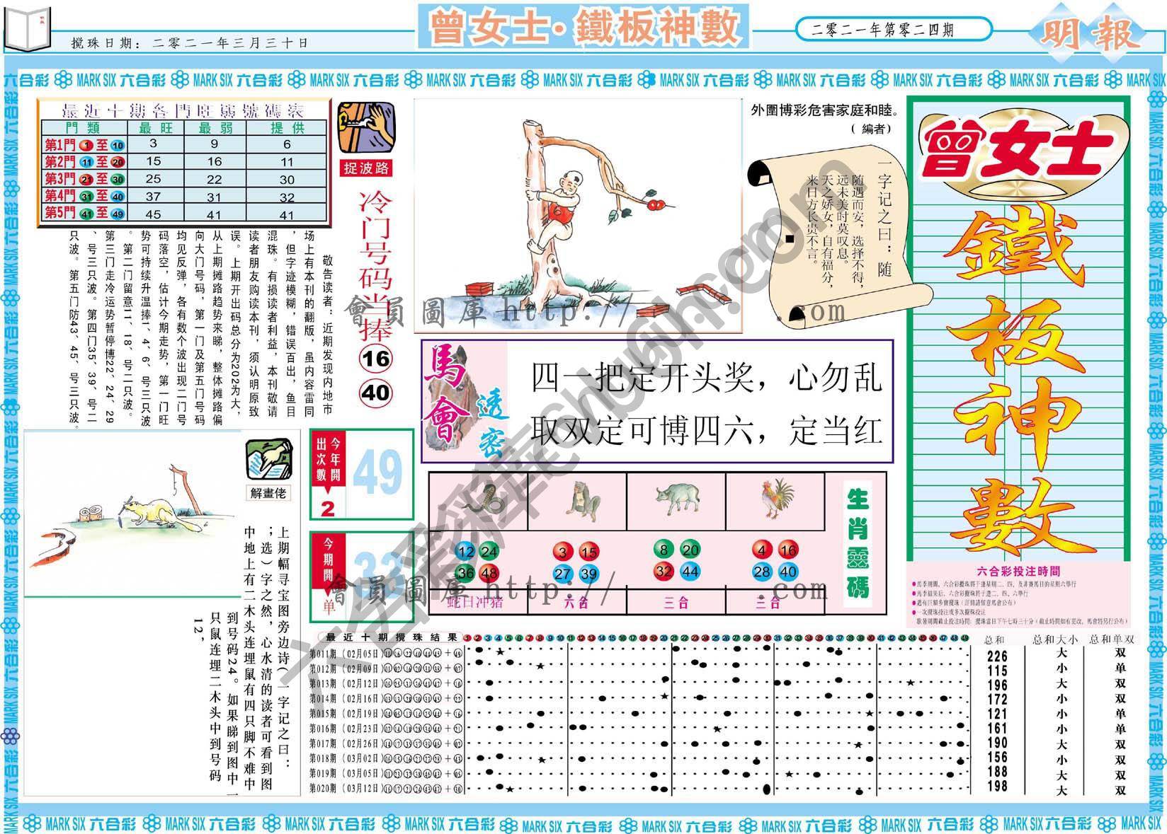 曾女士铁板神数
