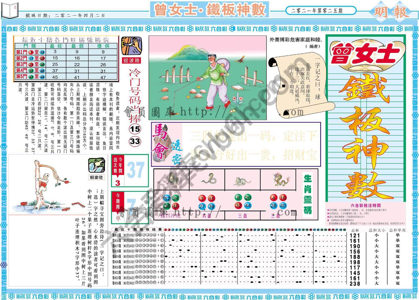 曾女士铁板神数