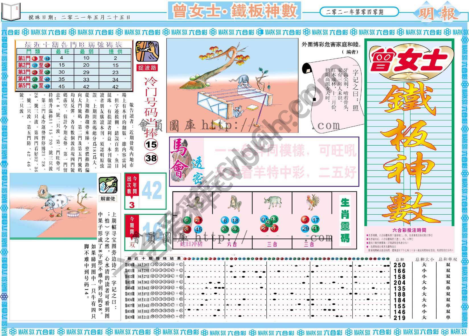 曾女士铁板神数