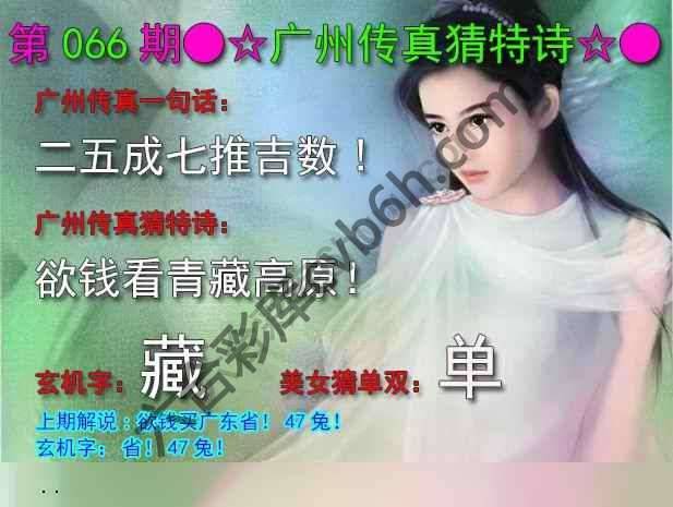广州传真中特诗