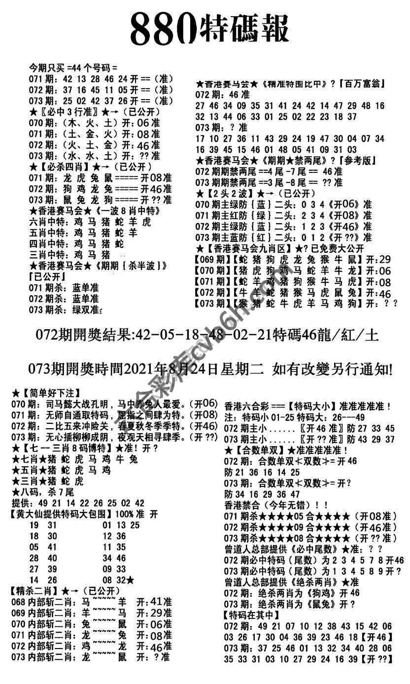 特码报880