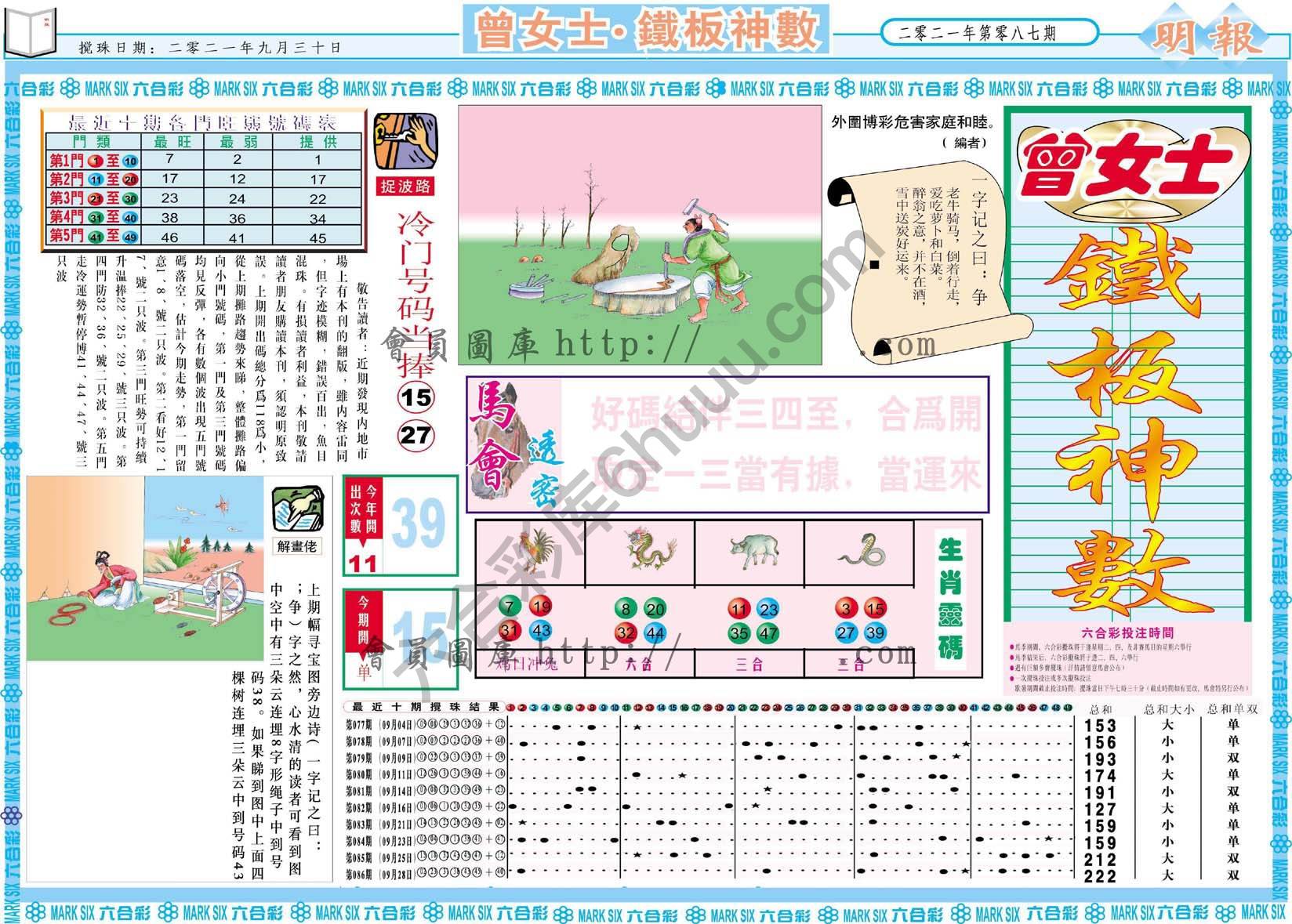曾女士铁板神数