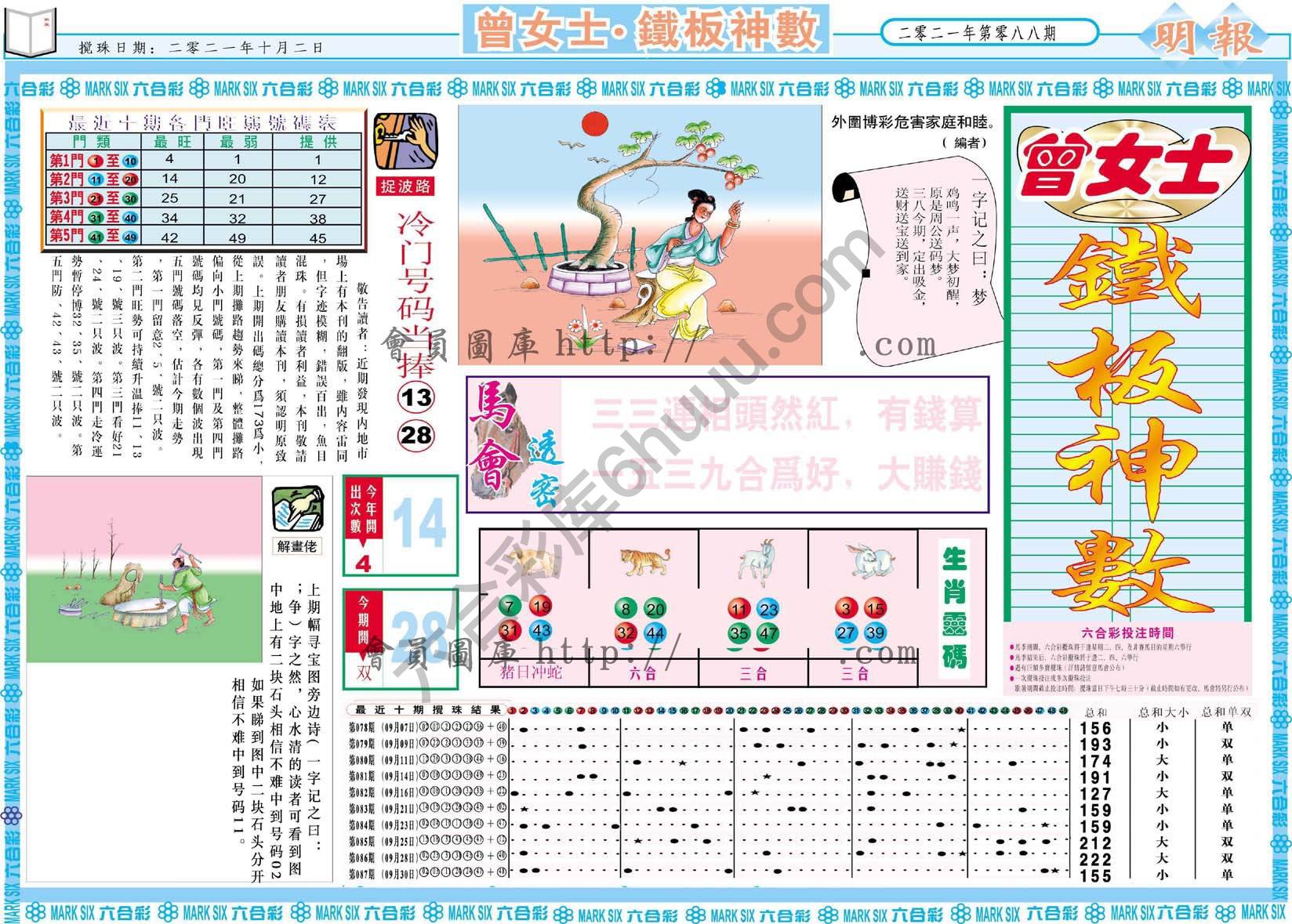 曾女士铁板神数