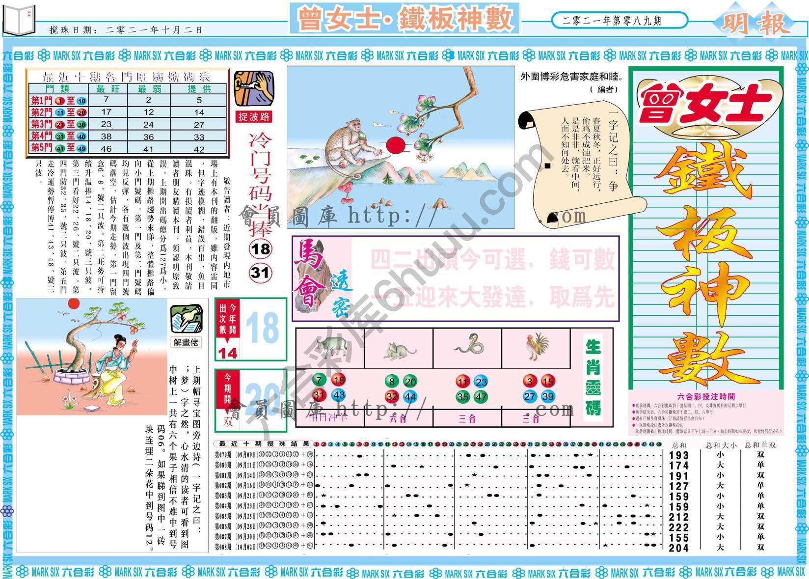 曾女士铁板神数
