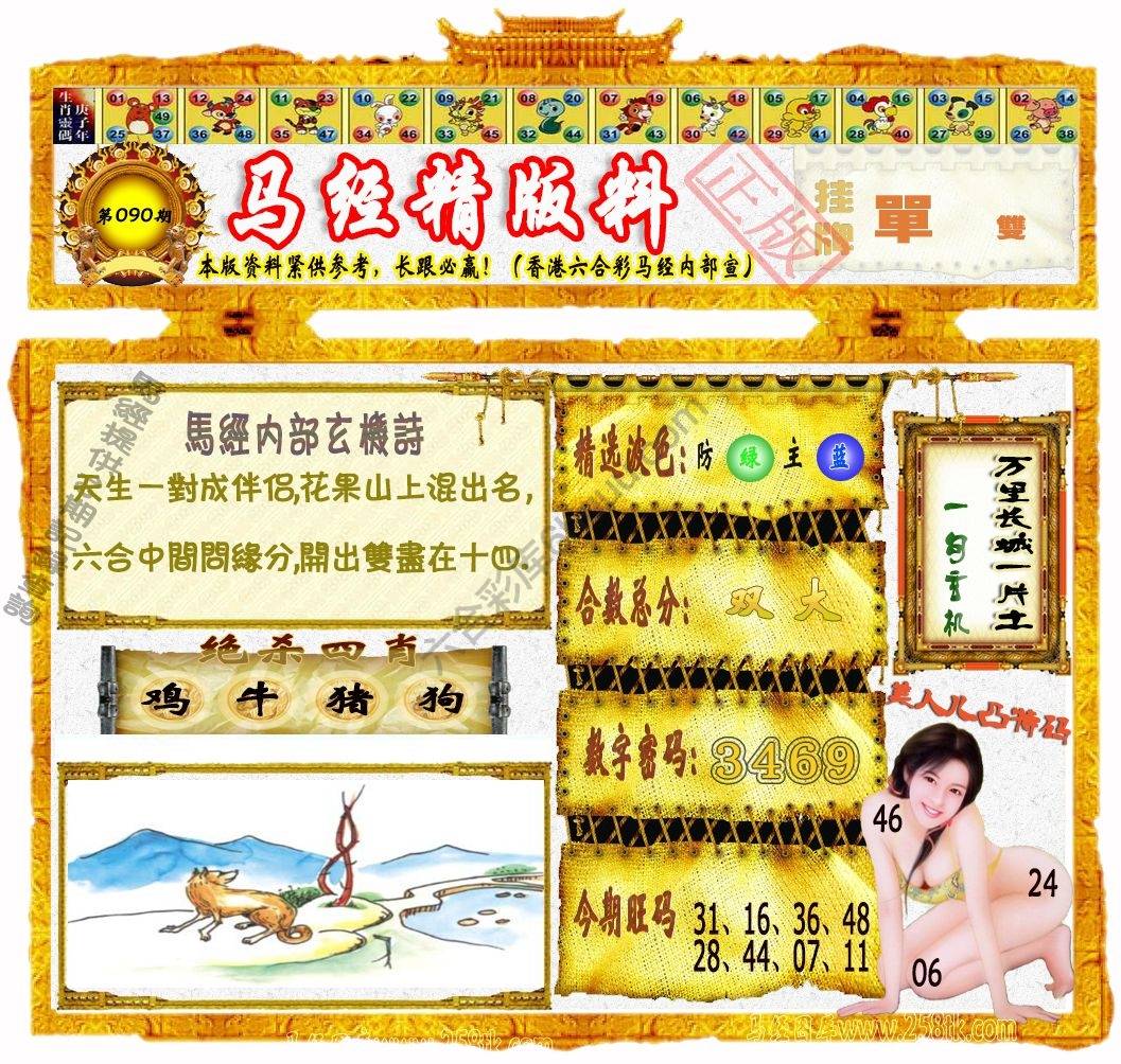 马经精版料