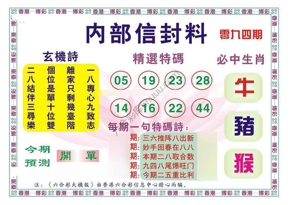内部信封料